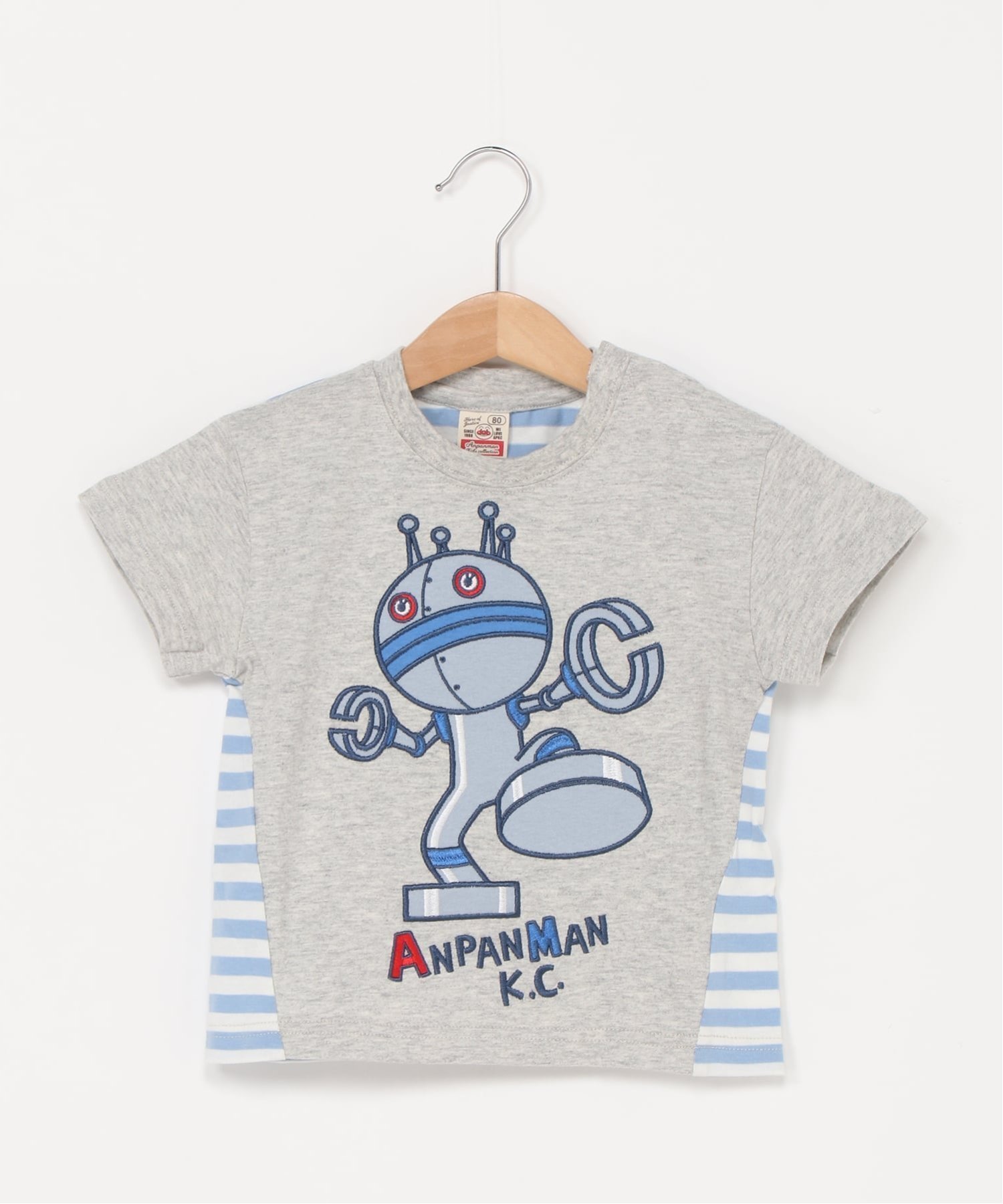 【アンパンマンキッズコレクション/ANPANMAN KIDS COLLECTION / KIDS】のANPANMAN KIDS COLLECTION/アップリケ切替半袖Tシャツ インテリア・キッズ・メンズ・レディースファッション・服の通販 founy(ファニー) 　ファッション　Fashion　キッズファッション　Fashion for Kids　オレンジ　Orange　キャラクター　Character, Licensed Characters　コレクション　Collection, Seasonal Line　切替　Switching, Contrast Panel　フロント　Front, Front Design　ベビー　Baby, Babywear　ボーイズ　Boyish, Boy Style　ボーダー　Border, Stripe　半袖　Short Sleeve, Half Sleeve　メンズ　Men's, Menswear　ギフト プレゼント　Gift / Present　杢グレー|ID: prp329100004962293 ipo3291000000037228197