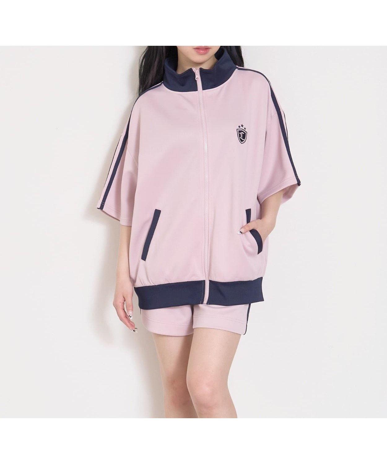 【ナルミヤ オンライン/NARUMIYA ONELINE / KIDS】の【LTXC/吸水速乾】半袖トラックジャケットセットアップ インテリア・キッズ・メンズ・レディースファッション・服の通販 founy(ファニー) 　ファッション　Fashion　キッズファッション　Fashion for Kids　おすすめ　Recommended / Our Picks　ショート　Short, Short Length　ジャケット　Jacket, Outerwear　セットアップ　Set-Up, Coordinated Outfit　ポケット　Pocket, Pocket Detail　半袖　Short Sleeve, Half Sleeve　吸水　Absorbent, Quick-Dry　夏　Summer　春　Spring　S/S・春夏　SS, Spring/Summer, Warm Season　ピンク|ID: prp329100004962299 ipo3291000000037228236