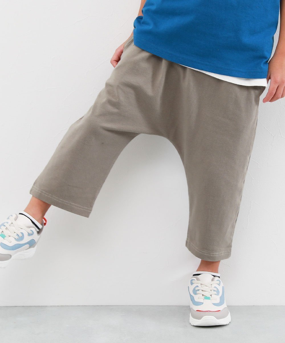 【デビロック/devirock / KIDS】の7分丈 サルエルパンツ ハーフパンツ ショートパンツ ボトムス インテリア・キッズ・メンズ・レディースファッション・服の通販 founy(ファニー) 　ファッション　Fashion　キッズファッション　Fashion for Kids　ボトムス　Bottoms　ショート　Short, Short Length　シンプル　Simple, Minimal　ストレッチ　Stretch, Stretchy Fabric　ハーフ　Half, Half-Length　プリント　Print, Printed Pattern　Dグレージュ|ID: prp329100004962336 ipo3291000000037228438