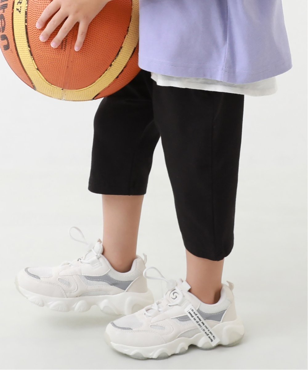 【デビロック/devirock / KIDS】の7分丈 サルエルパンツ ハーフパンツ ショートパンツ ボトムス インテリア・キッズ・メンズ・レディースファッション・服の通販 founy(ファニー) 　ファッション　Fashion　キッズファッション　Fashion for Kids　ボトムス　Bottoms　ショート　Short, Short Length　シンプル　Simple, Minimal　ストレッチ　Stretch, Stretchy Fabric　ハーフ　Half, Half-Length　プリント　Print, Printed Pattern　ブラック|ID: prp329100004962336 ipo3291000000037228439