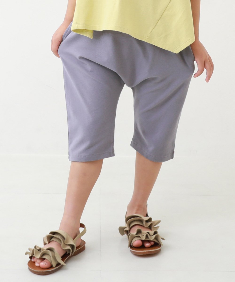 【デビロック/devirock / KIDS】の7分丈 サルエルパンツ ハーフパンツ ショートパンツ ボトムス インテリア・キッズ・メンズ・レディースファッション・服の通販 founy(ファニー) 　ファッション　Fashion　キッズファッション　Fashion for Kids　ボトムス　Bottoms　ショート　Short, Short Length　シンプル　Simple, Minimal　ストレッチ　Stretch, Stretchy Fabric　ハーフ　Half, Half-Length　プリント　Print, Printed Pattern　Gバイオレット|ID: prp329100004962336 ipo3291000000037228448