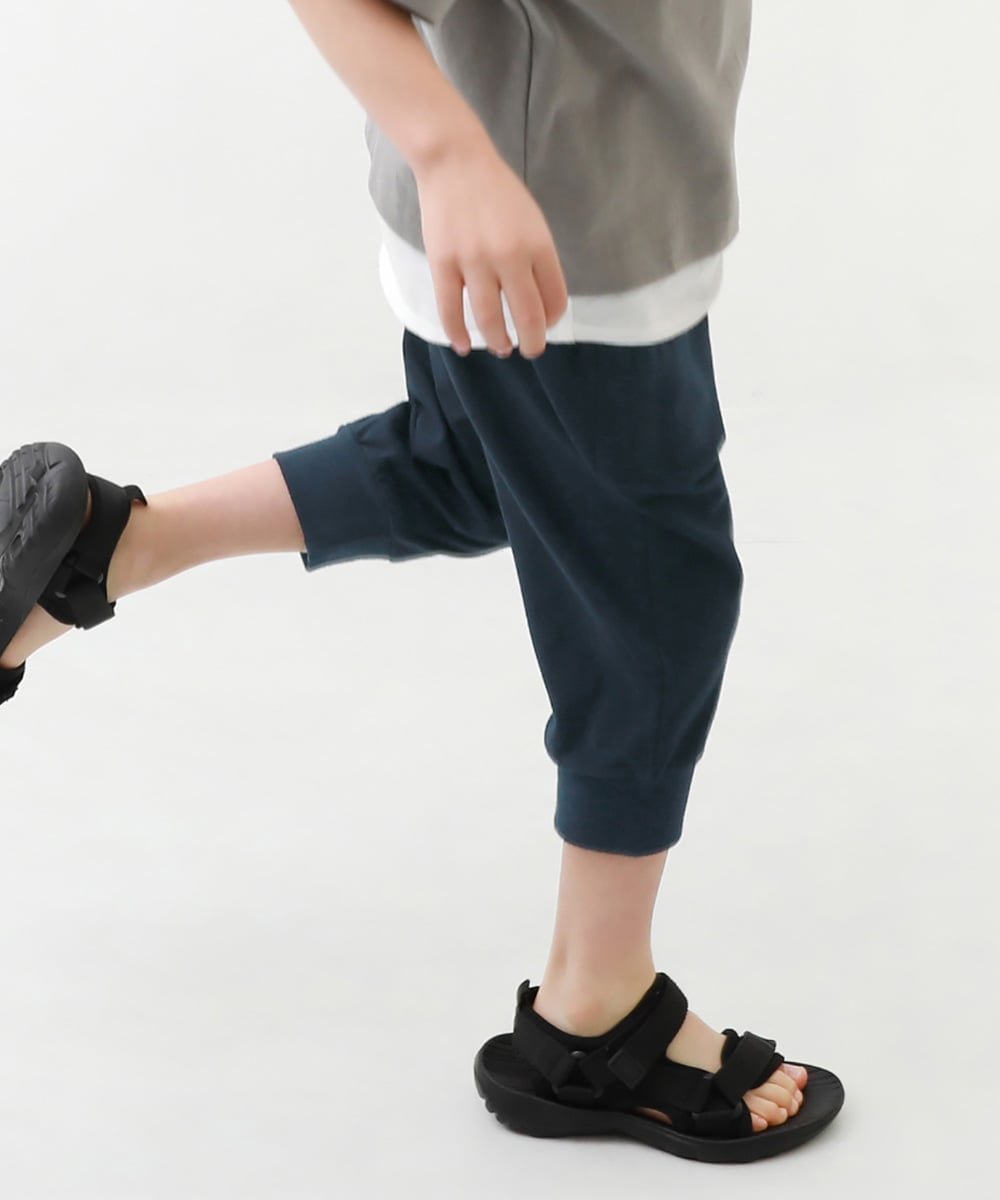 【デビロック/devirock / KIDS】の7分丈 裾リブパンツ ボトムス ハーフパンツ ショートパンツ インテリア・キッズ・メンズ・レディースファッション・服の通販 founy(ファニー) 　ファッション　Fashion　キッズファッション　Fashion for Kids　ボトムス　Bottoms　ショート　Short, Short Length　シンプル　Simple, Minimal　ストレッチ　Stretch, Stretchy Fabric　定番　Standard, Basic Item　ハーフ　Half, Half-Length　プリント　Print, Printed Pattern　リラックス　Relax, Relaxed Fit　ネイビー|ID: prp329100004962337 ipo3291000000037228450