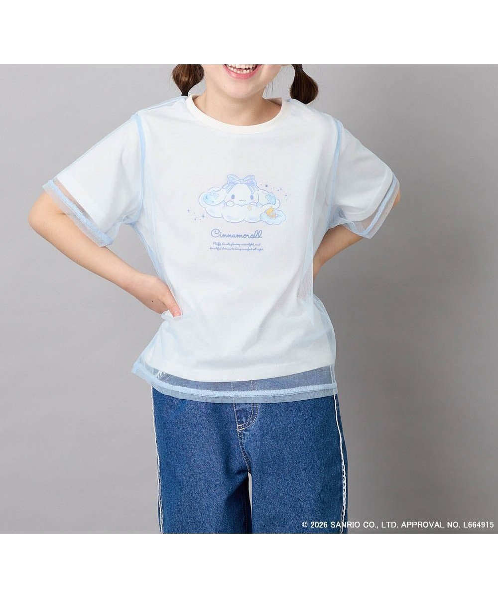 【アー ヴェー ヴェー/a.v.v / KIDS】の120-150 【数量限定】 シナモロール クロミ オーバーチュールTシャツ インテリア・キッズ・メンズ・レディースファッション・服の通販 founy(ファニー) 　ファッション　Fashion　キッズファッション　Fashion for Kids　カットソー　Cut and Sewn Top　ガーリー　Girly, Feminine Style　キャラクター　Character, Licensed Characters　シンプル　Simple, Minimal　チュール　Tulip, Tulip Motif　デニム　Denim, Jeans Material　バランス　Balance, Style Balance　プリント　Print, Printed Pattern　ボトム　Bottoms, Lower Wear　再入荷　Restock / Back in Stock　旅行　Travel　ホワイト|ID: prp329100004962344 ipo3291000000037228488