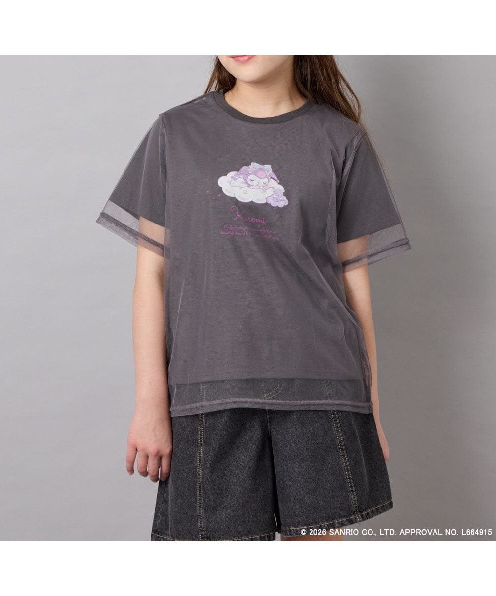【アー ヴェー ヴェー/a.v.v / KIDS】の120-150 【数量限定】 シナモロール クロミ オーバーチュールTシャツ インテリア・キッズ・メンズ・レディースファッション・服の通販 founy(ファニー) 　ファッション　Fashion　キッズファッション　Fashion for Kids　カットソー　Cut and Sewn Top　ガーリー　Girly, Feminine Style　キャラクター　Character, Licensed Characters　シンプル　Simple, Minimal　チュール　Tulip, Tulip Motif　デニム　Denim, Jeans Material　バランス　Balance, Style Balance　プリント　Print, Printed Pattern　ボトム　Bottoms, Lower Wear　再入荷　Restock / Back in Stock　旅行　Travel　ダークグレー|ID: prp329100004962344 ipo3291000000037228489