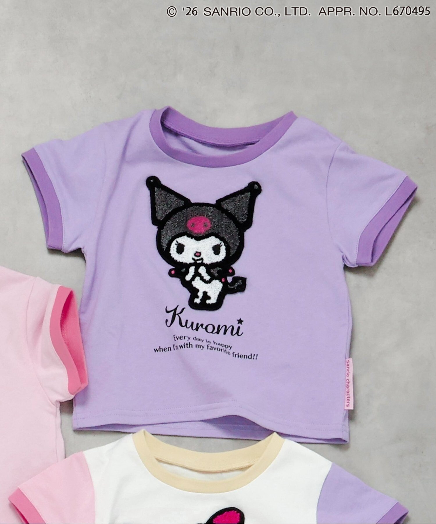 【エフオー オンラインストア/F.O.Online Store / KIDS】のサンリオキャラクターズ サガラワッペンTシャツ インテリア・キッズ・メンズ・レディースファッション・服の通販 founy(ファニー) 　ファッション　Fashion　キッズファッション　Fashion for Kids　タンブラー　Tumbler, Travel Mug　夏　Summer　パープル|ID: prp329100004962379 ipo3291000000037228621