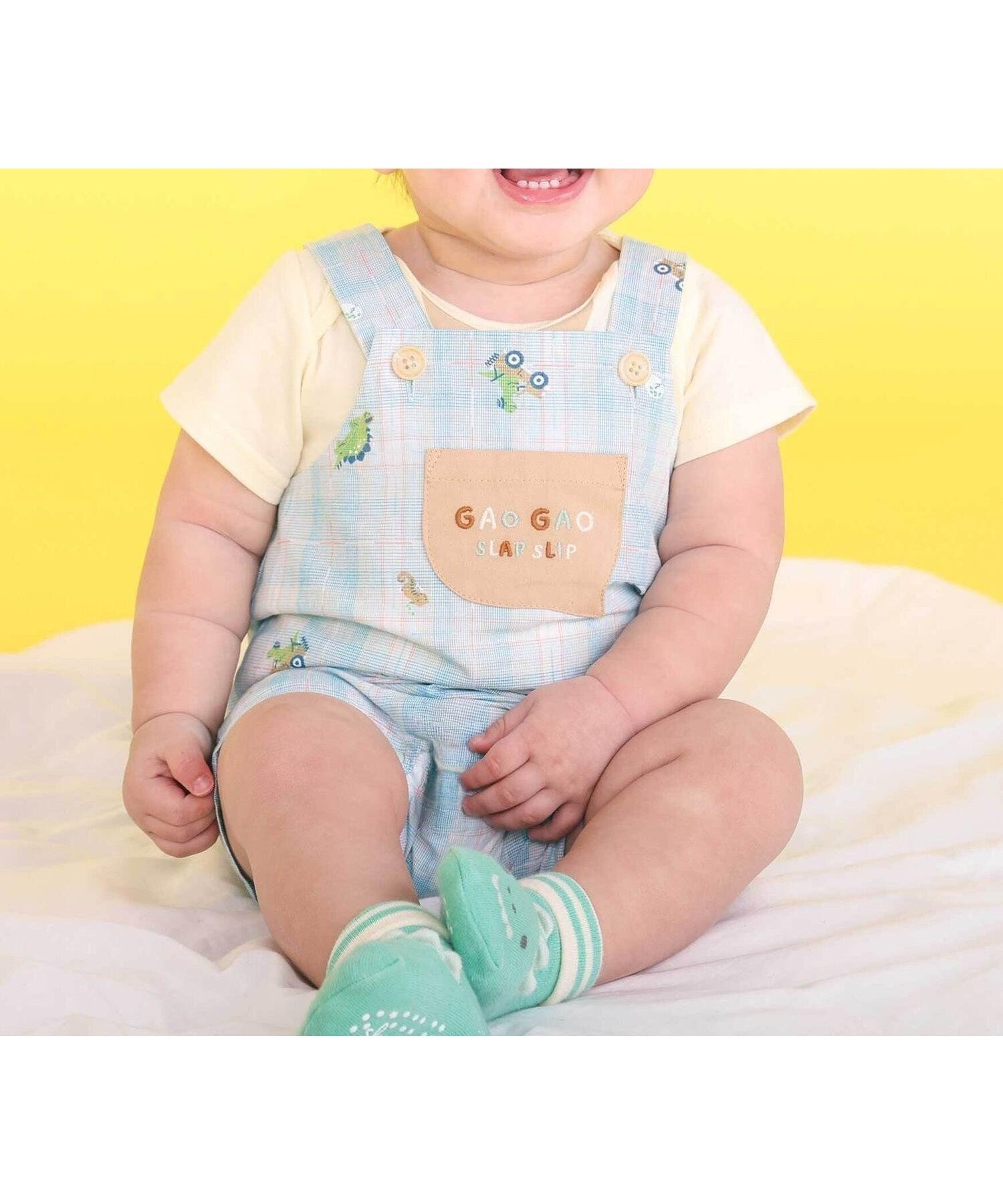 【ベベ オンライン ストア/BEBE ONLINE STORE / KIDS】のオシャベリモチーフ刺しゅうサロペット+ボディミニセットベビー(70~80cm) 人気、トレンドファッション・服の通販 founy(ファニー) 　ファッション　Fashion　キッズファッション　Fashion for Kids　春　Spring　コレクション　Collection, Seasonal Line　サロペット　Overalls, Salopette　セットアップ　Set-Up, Coordinated Outfit　チェック　Check, Plaid, Tartan　フレンチ　French, French Style　プリント　Print, Printed Pattern　ベビー　Baby, Babywear　ポケット　Pocket, Pocket Detail　モチーフ　Motif, Design Theme　S/S・春夏　SS, Spring/Summer, Warm Season　夏　Summer　エレガント 上品　Elegant　2026年　2026　2026春夏・S/S　Spring/Summer 2026 SS26　 other-1|ID: prp329100004962391 ipo3291000000037228667