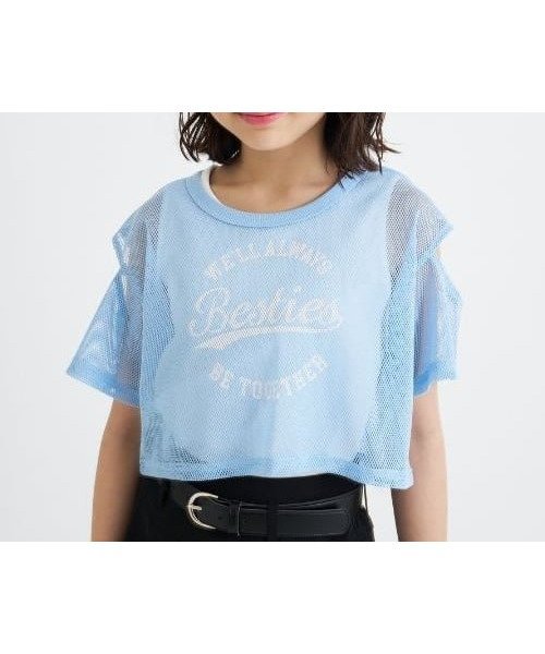 【ナルミヤ オンライン/NARUMIYA ONELINE / KIDS】の【セットアイテム】肩あきメッシュ半袖T+タンクセット インテリア・キッズ・メンズ・レディースファッション・服の通販 founy(ファニー) 　ファッション　Fashion　キッズファッション　Fashion for Kids　おすすめ　Recommended / Our Picks　ガーリー　Girly, Feminine Style　ショート　Short, Short Length　スマート　Smart, Elegant　タンク　Tank Top, Sleeveless Top　ポケット　Pocket, Pocket Detail　メッシュ　Mesh, Net Fabric　ラベンダー　Lavender　ロング　Long, Long-Length　入学式　Entrance Ceremony　半袖　Short Sleeve, Half Sleeve　サックス|ID: prp329100004962402 ipo3291000000037228723