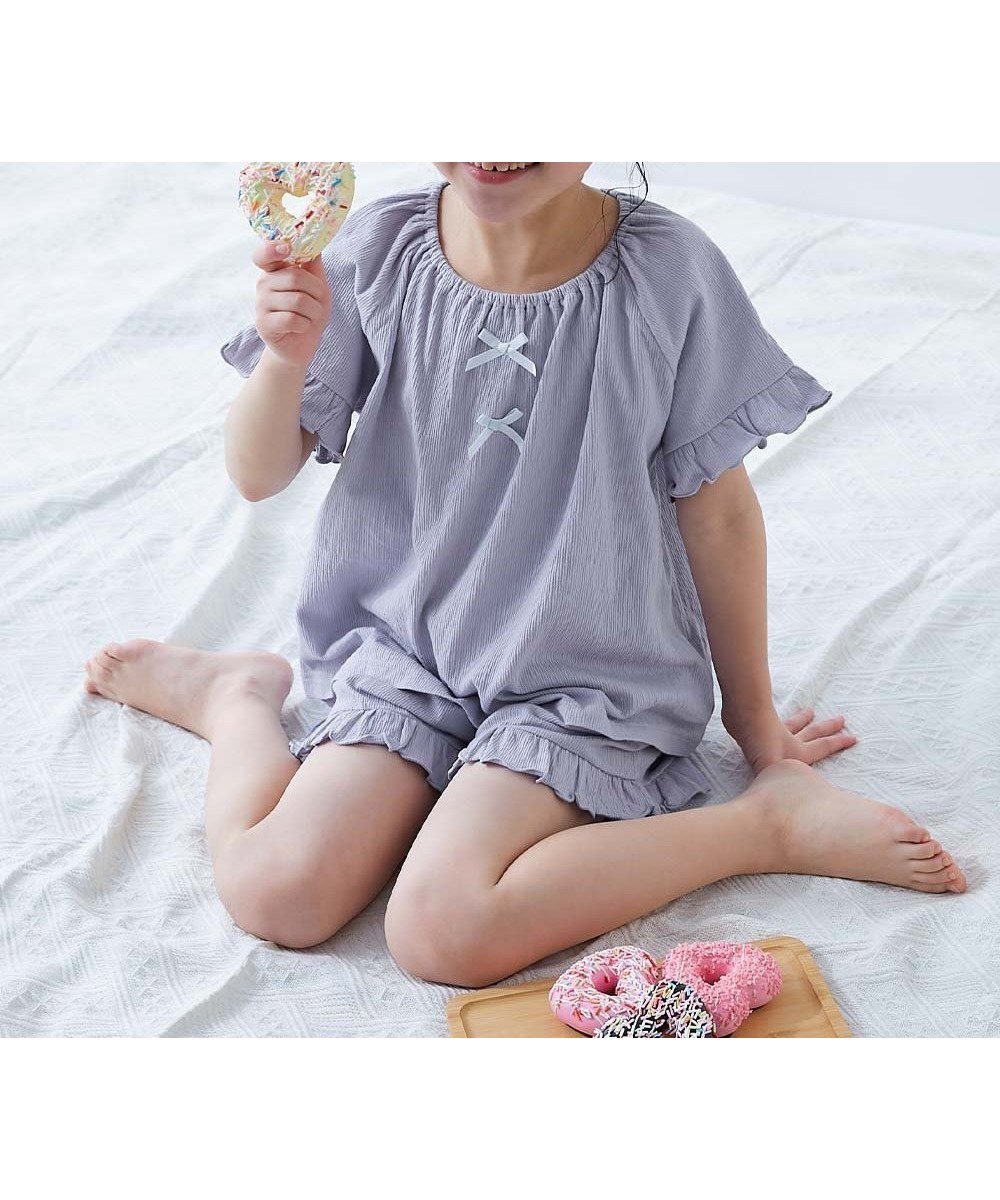 【デビロック/devirock / KIDS】の着心地やわらか フリルパジャマ 子供服 キッズ 女の子 パジャマ 半袖パジャマ 26SS インテリア・キッズ・メンズ・レディースファッション・服の通販 founy(ファニー) 　ファッション　Fashion　キッズファッション　Fashion for Kids　シャーリング　Shirring, Ruched　パジャマ　Pajamas, Sleepwear　フリル　Frill, Ruffle　半袖　Short Sleeve, Half Sleeve　2026年　2026　2026春夏・S/S　Spring/Summer 2026 SS26　003-Gブルー|ID: prp329100004962406 ipo3291000000037228737