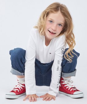 【トミーヒルフィガー/TOMMY HILFIGER / KIDS】のベーシックフラッグロングスリーブTシャツ 人気、トレンドファッション・服の通販 founy(ファニー) ファッション Fashion キッズファッション Fashion for Kids アメリカン American Style インナー Innerwear クラシック Classic, Timeless Style ゴルフ Golf スリーブ Sleeve, Long Sleeve / Short Sleeve デニム Denim, Jeans Material モダン Modern, Contemporary ロング Long, Long-Length 人気 Popular, Best Seller |ID:prp329100004962410