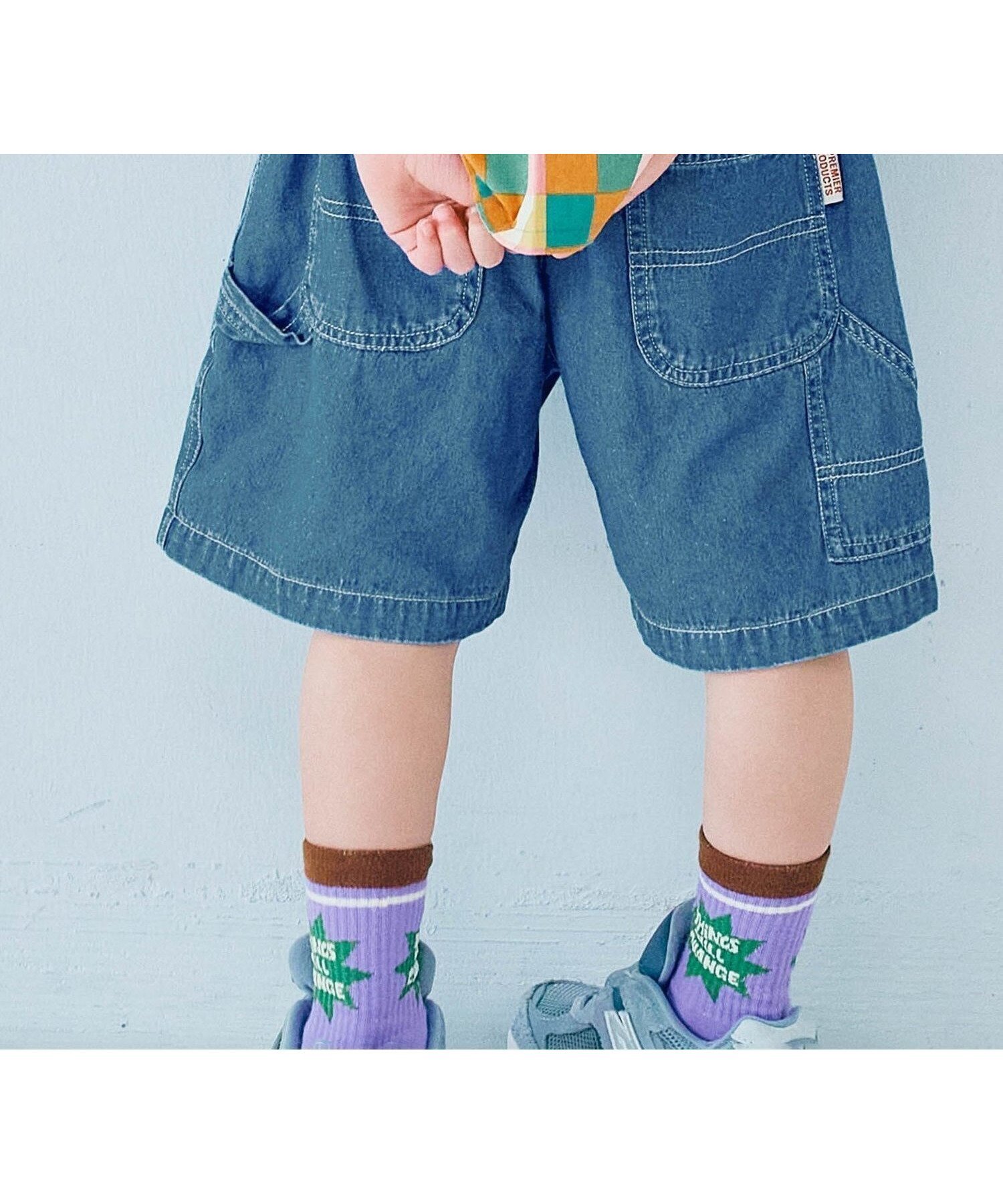 【エフオー オンラインストア/F.O.Online Store / KIDS】のイロチ買いしたい総柄ツイルワークハーフパンツ インテリア・キッズ・メンズ・レディースファッション・服の通販 founy(ファニー) 　ファッション　Fashion　キッズファッション　Fashion for Kids　ボトムス　Bottoms　シンプル　Simple, Minimal　ハーフ　Half, Half-Length　ブリーチ　Bleach, Washed Finish　プリント　Print, Printed Pattern　ベーシック　Basic, Essential　ポケット　Pocket, Pocket Detail　無地　Plain, Solid Color　ユーズド　Used, Vintage-Look　おすすめ　Recommended / Our Picks　デニム|ID: prp329100004962428 ipo3291000000037228832