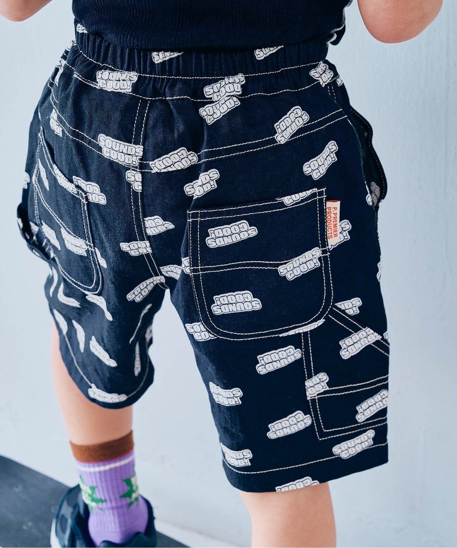 【エフオー オンラインストア/F.O.Online Store / KIDS】のイロチ買いしたい総柄ツイルワークハーフパンツ インテリア・キッズ・メンズ・レディースファッション・服の通販 founy(ファニー) 　ファッション　Fashion　キッズファッション　Fashion for Kids　ボトムス　Bottoms　シンプル　Simple, Minimal　ハーフ　Half, Half-Length　ブリーチ　Bleach, Washed Finish　プリント　Print, Printed Pattern　ベーシック　Basic, Essential　ポケット　Pocket, Pocket Detail　無地　Plain, Solid Color　ユーズド　Used, Vintage-Look　おすすめ　Recommended / Our Picks　ブラック|ID: prp329100004962428 ipo3291000000037228834