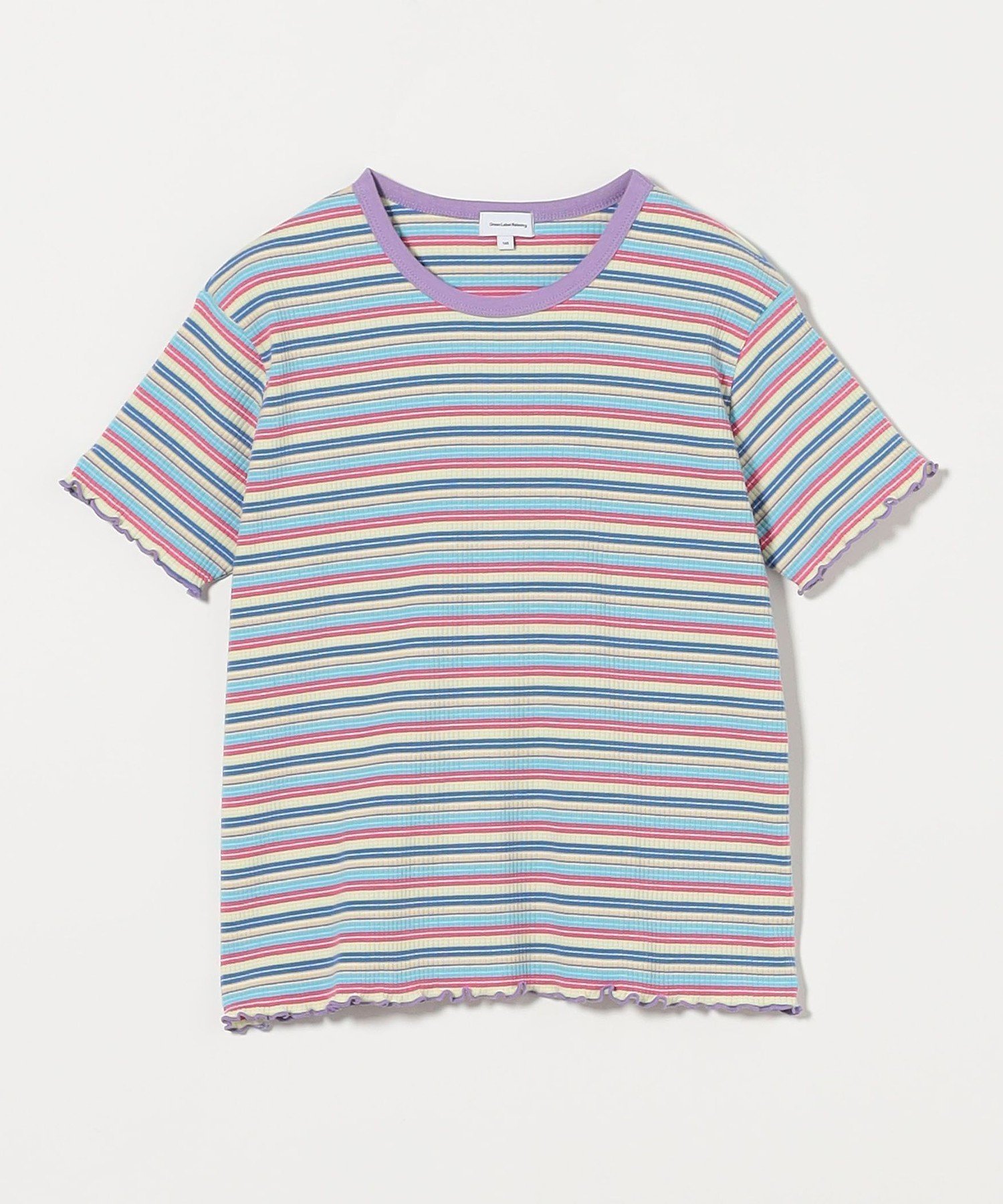 【ユナイテッドアローズ/UNITED ARROWS / KIDS】のテレコ マルチボーダーTシャツ / キッズ 140cm-160cm インテリア・キッズ・メンズ・レディースファッション・服の通販 founy(ファニー) 　ファッション　Fashion　キッズファッション　Fashion for Kids　カットソー　Cut and Sewn Top　テレコ　Ribbed, Rib Stitch　ボーダー　Border, Stripe　アウトレット　Outlet / Clearance　COBALT|ID: prp329100004962441 ipo3291000000037228895