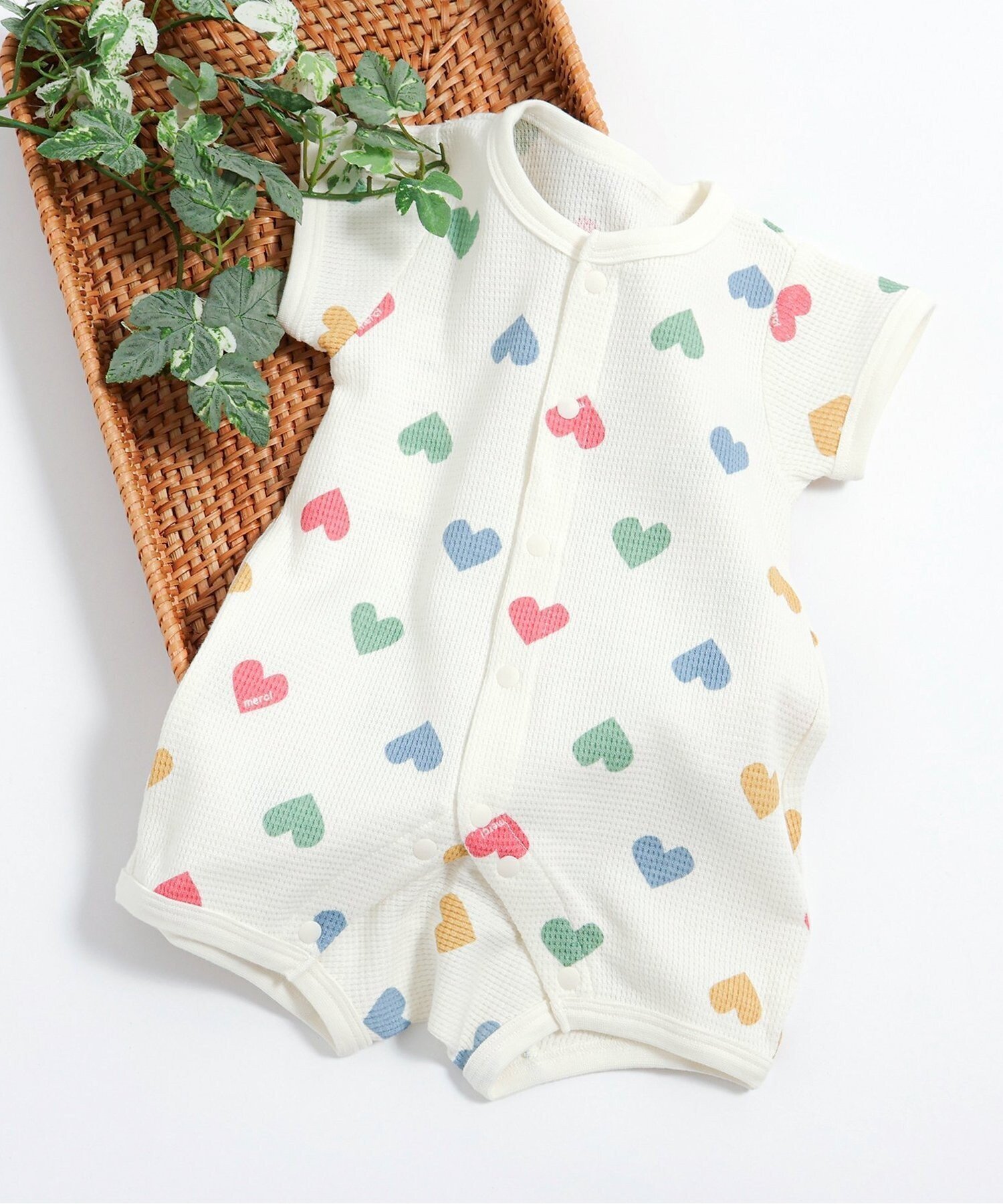 【エフオー オンラインストア/F.O.Online Store / KIDS】のバラエティ総柄ワッフルロンパス インテリア・キッズ・メンズ・レディースファッション・服の通販 founy(ファニー) 　ファッション　Fashion　キッズファッション　Fashion for Kids　おすすめ　Recommended / Our Picks　ギフト プレゼント　Gift / Present　ベビー　Baby, Babywear　ロンパース　Romper, Jumpsuit　ワッフル　Waffle, Waffle Knit　夏　Summer　アイボリー|ID: prp329100004962448 ipo3291000000037228916