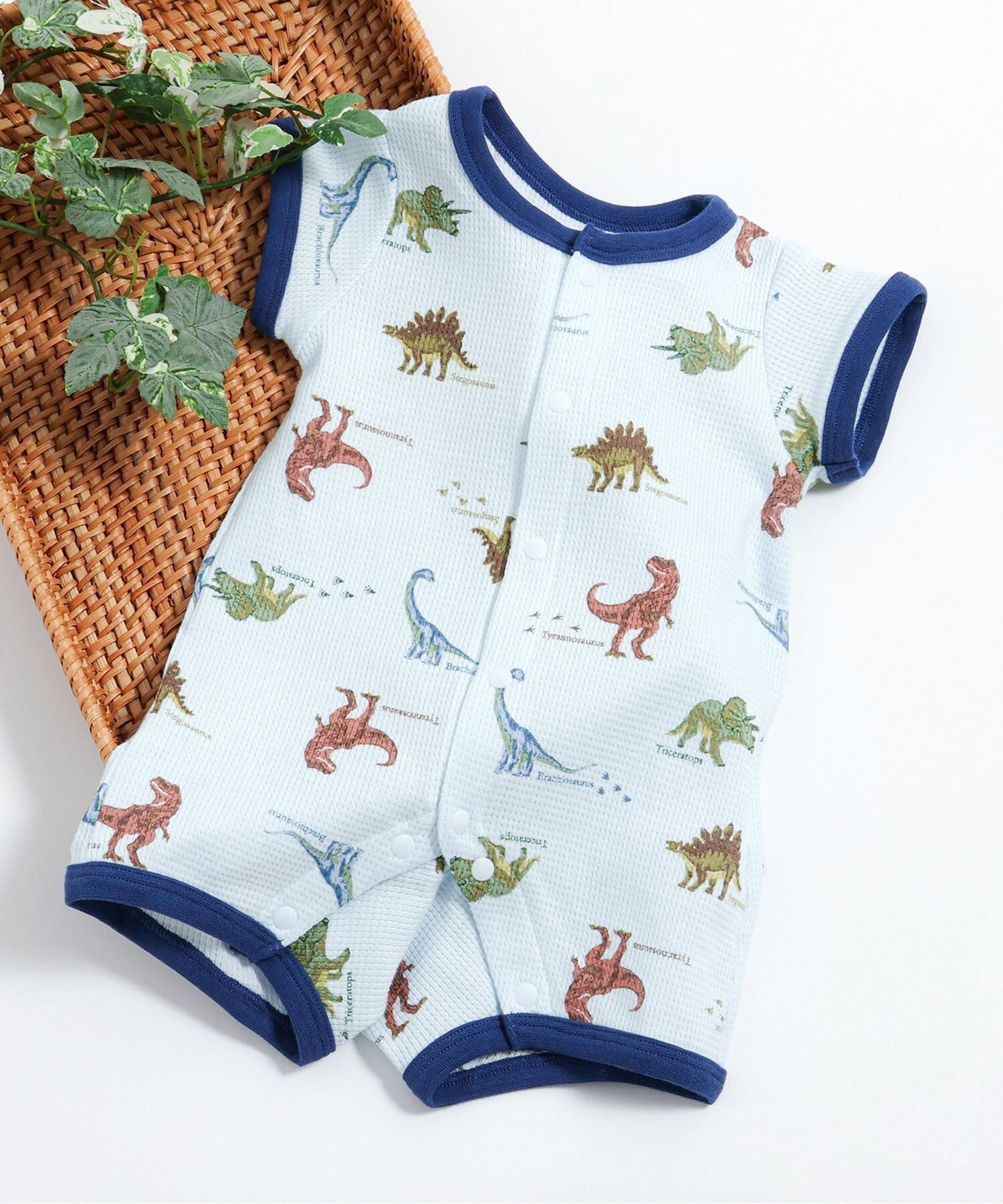 【エフオー オンラインストア/F.O.Online Store / KIDS】のバラエティ総柄ワッフルロンパス インテリア・キッズ・メンズ・レディースファッション・服の通販 founy(ファニー) 　ファッション　Fashion　キッズファッション　Fashion for Kids　おすすめ　Recommended / Our Picks　ギフト プレゼント　Gift / Present　ベビー　Baby, Babywear　ロンパース　Romper, Jumpsuit　ワッフル　Waffle, Waffle Knit　夏　Summer　ブルー|ID: prp329100004962448 ipo3291000000037228918