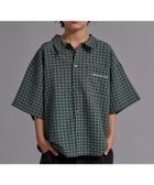 【ペアマノン/pairmanon / KIDS】の【90-160cm】サッカーチェック オーバーサイズ 半袖シャツ【PAIRMANON STREET】 人気、トレンドファッション・服の通販 founy(ファニー) ファッション Fashion キッズファッション Fashion for Kids おすすめ Recommended / Our Picks サッカー Seersucker, Summer Fabric ショート Short, Short Length セットアップ Set-Up, Coordinated Outfit チェック Check, Plaid, Tartan ワンポイント One Point, Statement Accent 半袖 Short Sleeve, Half Sleeve thumbnail グリーン70|ID: prp329100004962465 ipo3291000000037229130