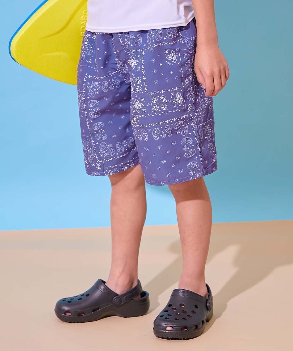 【デビロック/devirock / KIDS】のえらべる総柄デザイン UVカット サーフパンツ水着 子供服 キッズ 男の子 海 26SS インテリア・キッズ・メンズ・レディースファッション・服の通販 founy(ファニー) 　ファッション　Fashion　キッズファッション　Fashion for Kids　定番　Standard, Basic Item　なめらか　Smooth, Silky Texture　プリント　Print, Printed Pattern　水着　Swimsuit, Swimwear　おすすめ　Recommended / Our Picks　夏　Summer　2026年　2026　2026春夏・S/S　Spring/Summer 2026 SS26　028-バンダナ-Dパープル|ID: prp329100004962472 ipo3291000000037229192