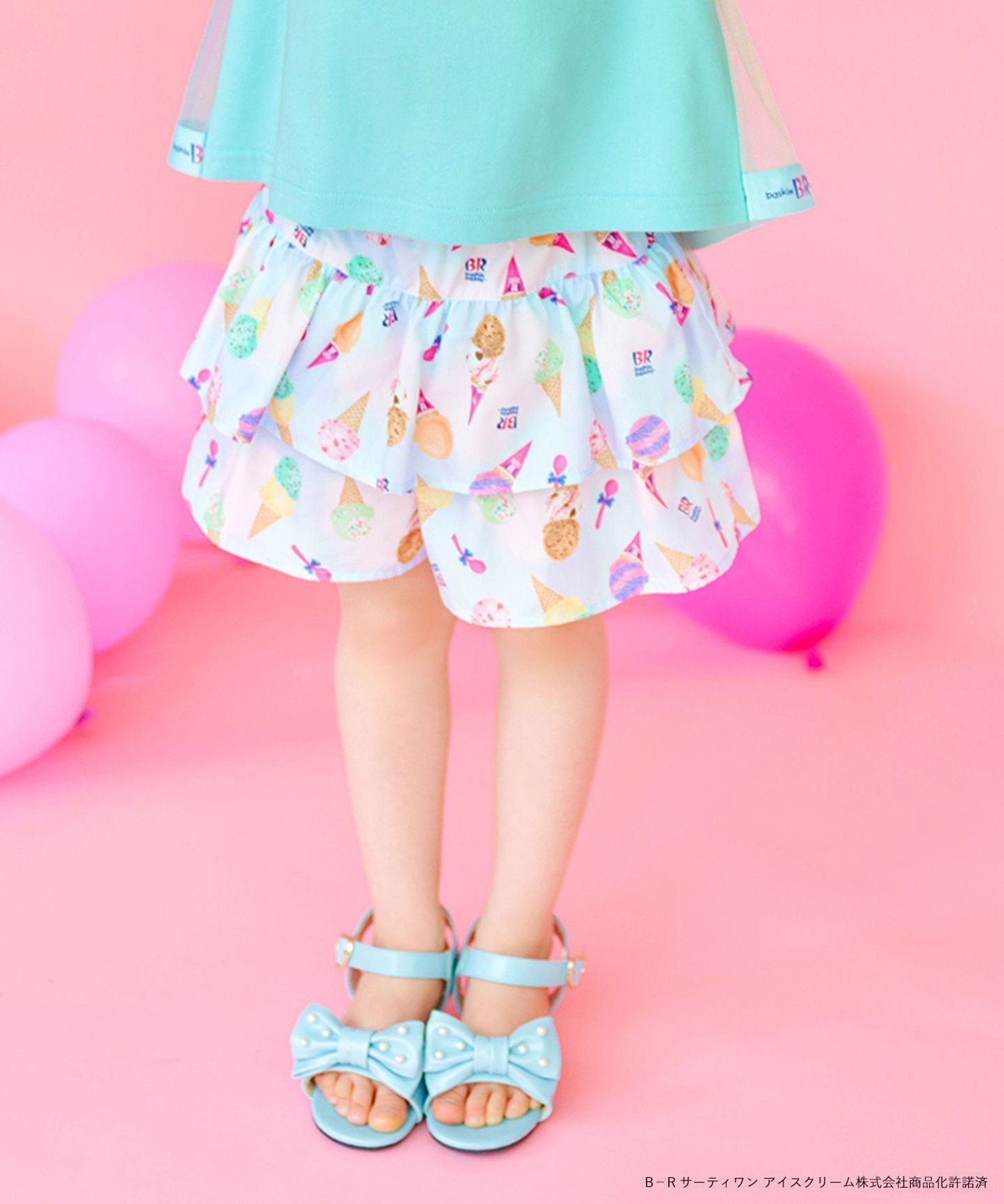 【エニー/ANY / KIDS】の【any FAM×サーティワン アイスクリーム】フレーバー 総柄キュロット インテリア・キッズ・メンズ・レディースファッション・服の通販 founy(ファニー) 　ファッション　Fashion　キッズファッション　Fashion for Kids　キュロット　Culottes, Wide Shorts　ストライプ　Stripe, Striped Pattern　人気　Popular, Best Seller　プリント　Print, Printed Pattern　ポケット　Pocket, Pocket Detail　ポシェット　Pochette, Mini Bag　ポーチ　Pouch, Small Case　リボン　Ribbon, Bow　おすすめ　Recommended / Our Picks　夏　Summer　マルチ[582]|ID: prp329100004962477 ipo3291000000037229215