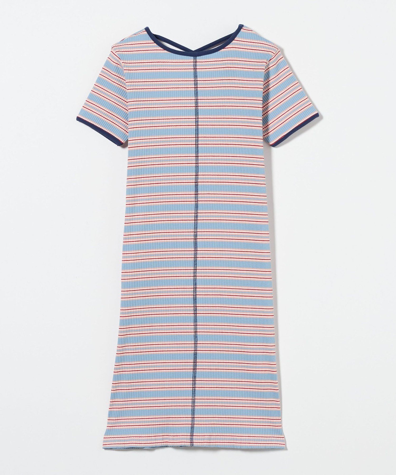 【ユナイテッドアローズ/UNITED ARROWS / KIDS】のカット マルチボーダーTシャツ ワンピース / キッズ 100cm-130cm インテリア・キッズ・メンズ・レディースファッション・服の通販 founy(ファニー) 　ファッション　Fashion　キッズファッション　Fashion for Kids　ワンピース　Dresses　カットソー　Cut and Sewn Top　デニム　Denim, Jeans Material　ボーダー　Border, Stripe　アウトレット　Outlet / Clearance　おすすめ　Recommended / Our Picks　夏　Summer　LT.BLUE|ID: prp329100004962480 ipo3291000000037229225