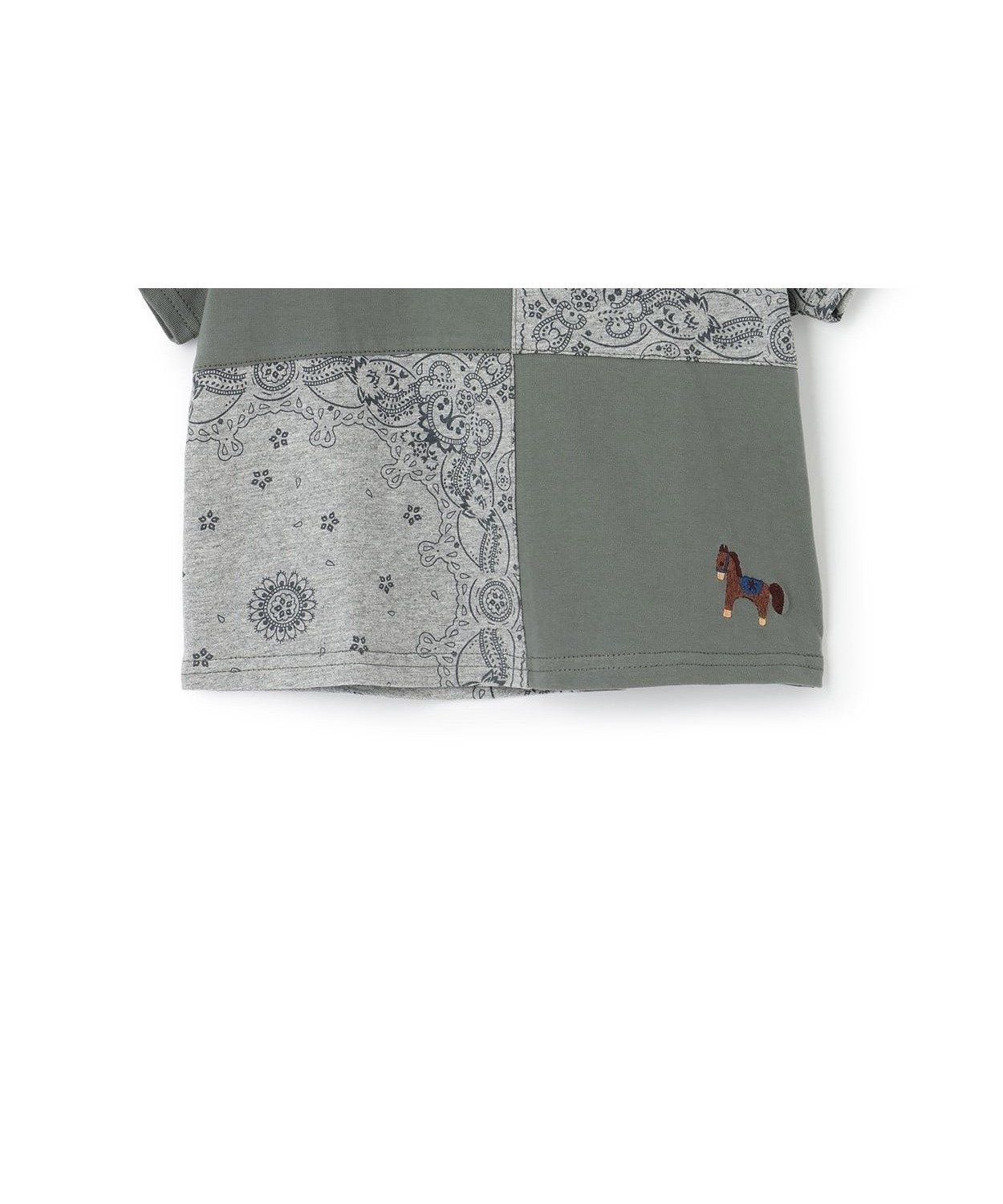 【ナルミヤ オンライン/NARUMIYA ONELINE / KIDS】のパッチワーク半袖Tシャツ インテリア・キッズ・メンズ・レディースファッション・服の通販 founy(ファニー) 　ファッション　Fashion　キッズファッション　Fashion for Kids　クラシカル　Classical, Vintage-Inspired　パッチワーク　Patchwork, Mixed Fabric　ベーシック　Basic, Essential　ポケット　Pocket, Pocket Detail　半袖　Short Sleeve, Half Sleeve　無地　Plain, Solid Color　モス グリーン|ID: prp329100004962484 ipo3291000000037229247