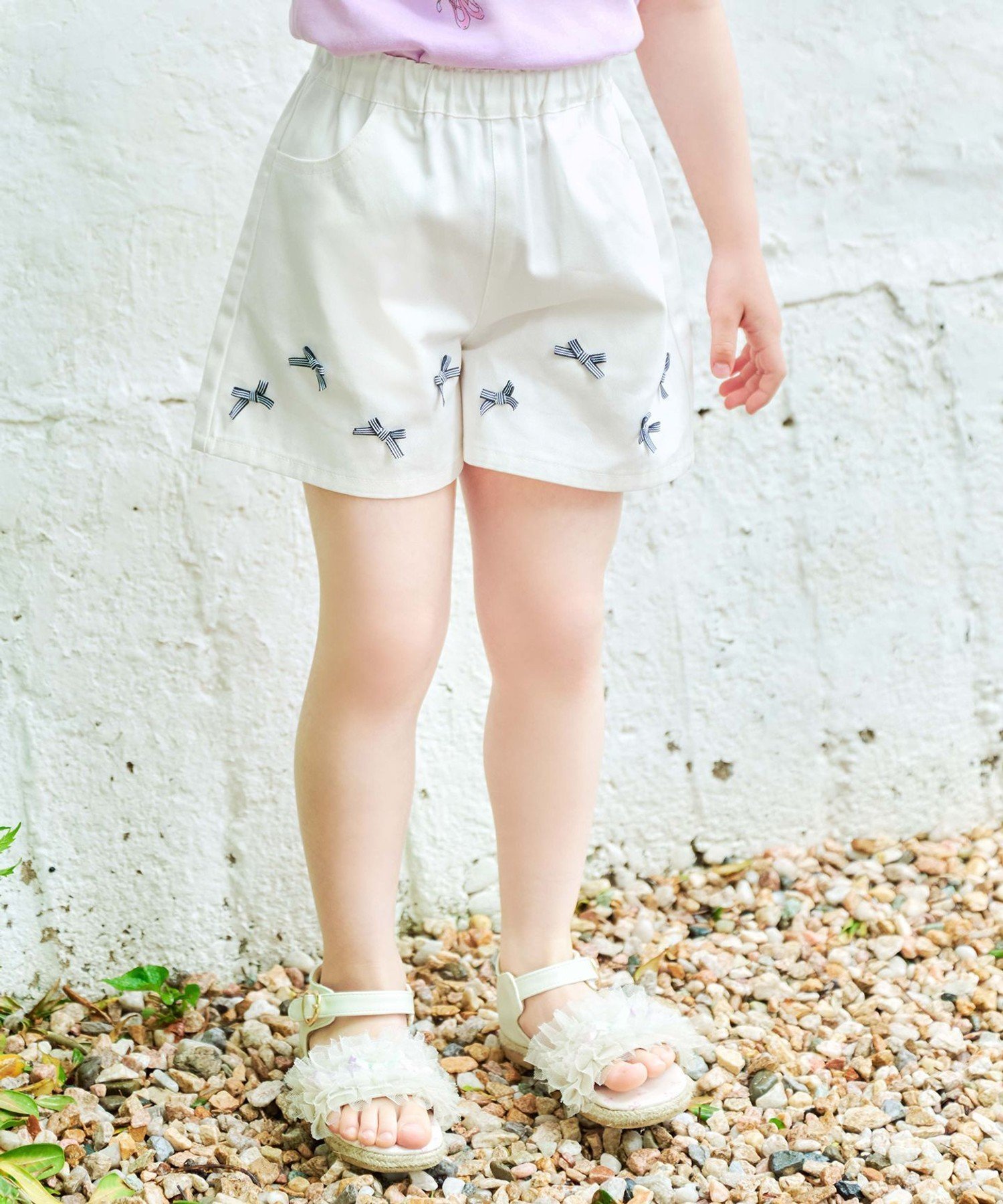【エニー/ANY / KIDS】のひんやりクール リボンショートパンツ インテリア・キッズ・メンズ・レディースファッション・服の通販 founy(ファニー) 　ファッション　Fashion　キッズファッション　Fashion for Kids　ボトムス　Bottoms　ガーリー　Girly, Feminine Style　クール　Cool, Chic　ショート　Short, Short Length　チュール　Tulip, Tulip Motif　ポケット　Pocket, Pocket Detail　リボン　Ribbon, Bow　夏　Summer　オフホワイト[001]|ID: prp329100004962489 ipo3291000000037229270