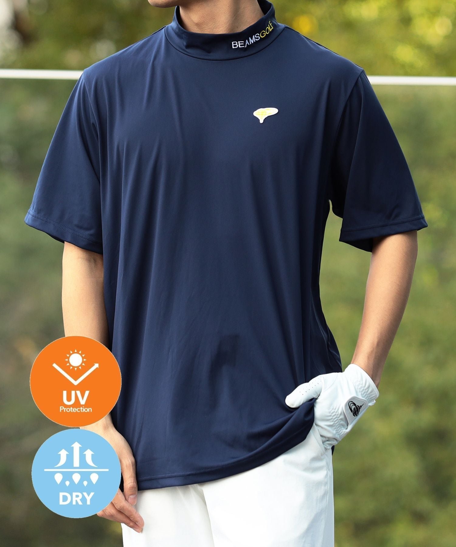 【ビームス ゴルフ/BEAMS GOLF / MEN】の【ビームスの百名品】ORANGE LABEL / ワンポイント モックネックシャツ(吸水速乾・UVカット) インテリア・キッズ・メンズ・レディースファッション・服の通販 founy(ファニー) 　ファッション　Fashion　メンズファッション　Fashion for Men　アウトドア　Outdoor Clothing　インナー　Innerwear　吸水　Absorbent, Quick-Dry　シンプル　Simple, Minimal　ストレッチ　Stretch, Stretchy Fabric　スマート　Smart, Elegant　ブルゾン　Blouson, Bomber Jacket　ベスト　Vest, Waistcoat　モダン　Modern, Contemporary　モックネック　Mock Neck, Short Turtleneck　ワンポイント　One Point, Statement Accent　ゴルフ　Golf　NAVY|ID: prp329100004962497 ipo3291000000037229300