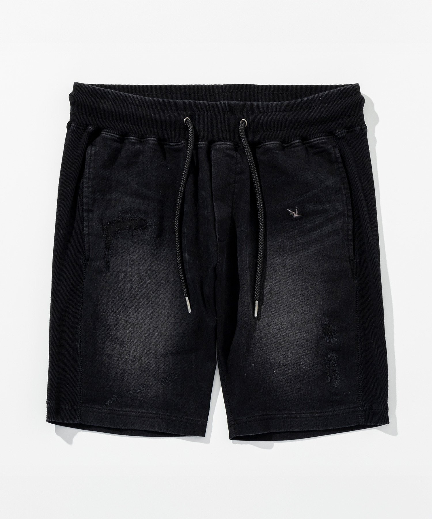 【シフォン/SHIFFON / MEN】の1PIU1UGUALE3 RELAX ダメージジョグデニムショーツ インテリア・キッズ・メンズ・レディースファッション・服の通販 founy(ファニー) 　ファッション　Fashion　メンズファッション　Fashion for Men　切替　Switching, Contrast Panel　スウェット / スエット　Sweatshirt, Sweatwear　スポーティ　Sporty, Casual Athletic　セットアップ　Set-Up, Coordinated Outfit　ダメージ　Distressed, Destroyed　ハーフ　Half, Half-Length　バランス　Balance, Style Balance　パーカー　Hoodie, Parka　フォルム　Silhouette, Form　リラックス　Relax, Relaxed Fit　black|ID: prp329100004962520 ipo3291000000037229404