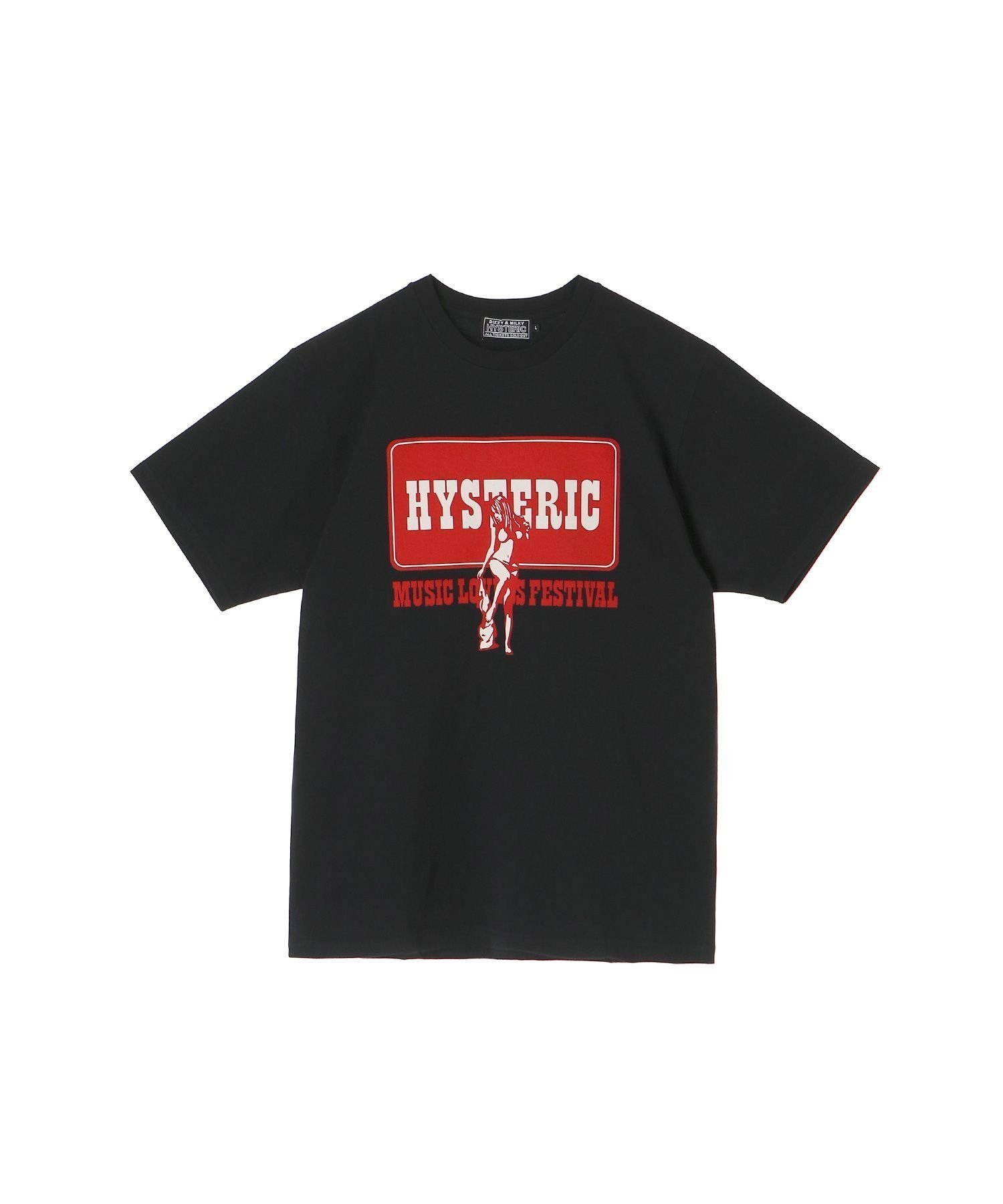 【ヒステリックグラマー/HYSTERIC GLAMOUR / MEN】のMUSIC LOVERS FESTIVAL Tシャツ インテリア・キッズ・メンズ・レディースファッション・服の通販 founy(ファニー) 　ファッション　Fashion　メンズファッション　Fashion for Men　ブラック|ID: prp329100004962534 ipo3291000000037229487