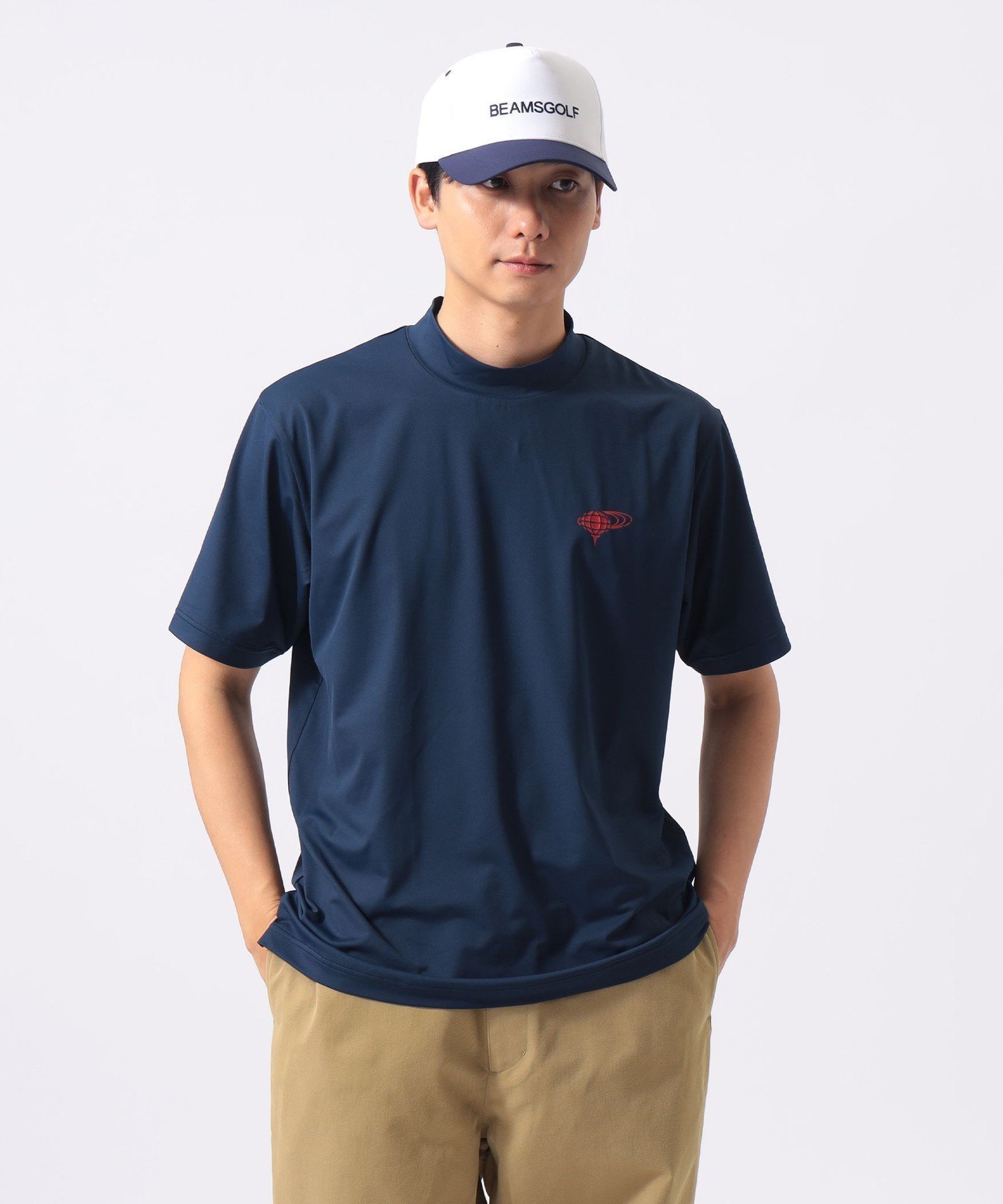 【ビームス ゴルフ/BEAMS GOLF / MEN】のMEN ORANGE LABEL / PARロゴ モックネック(吸水速乾・UVカット) インテリア・キッズ・メンズ・レディースファッション・服の通販 founy(ファニー) 　ファッション　Fashion　メンズファッション　Fashion for Men　アウトドア　Outdoor Clothing　吸水　Absorbent, Quick-Dry　シンプル　Simple, Minimal　スマート　Smart, Elegant　パフォーマンス　Performance, Active Function　ビッグ　Big, Oversized　フロント　Front, Front Design　プリント　Print, Printed Pattern　モックネック　Mock Neck, Short Turtleneck　ラウンド　Round, Round Neck　夏　Summer　ゴルフ　Golf　NAVY|ID: prp329100004962565 ipo3291000000037229624