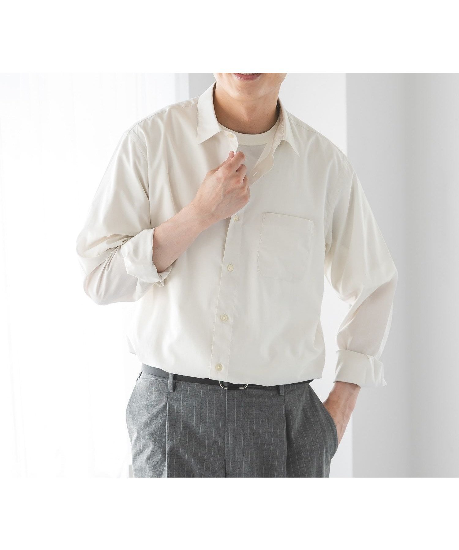 【グローバルワーク/GLOBAL WORK / MEN】のイージーケアリネンMIXシャツ/長袖/636461 インテリア・キッズ・メンズ・レディースファッション・服の通販 founy(ファニー) 　ファッション　Fashion　メンズファッション　Fashion for Men　おすすめ　Recommended / Our Picks　チェック　Check, Plaid, Tartan　デニム　Denim, Jeans Material　トレンド　Trend, Trending Now　リネン　Linen, Linen Fabric　夏　Summer　長袖　Long Sleeve, Full Sleeve　オフ05|ID: prp329100004962584 ipo3291000000037229702