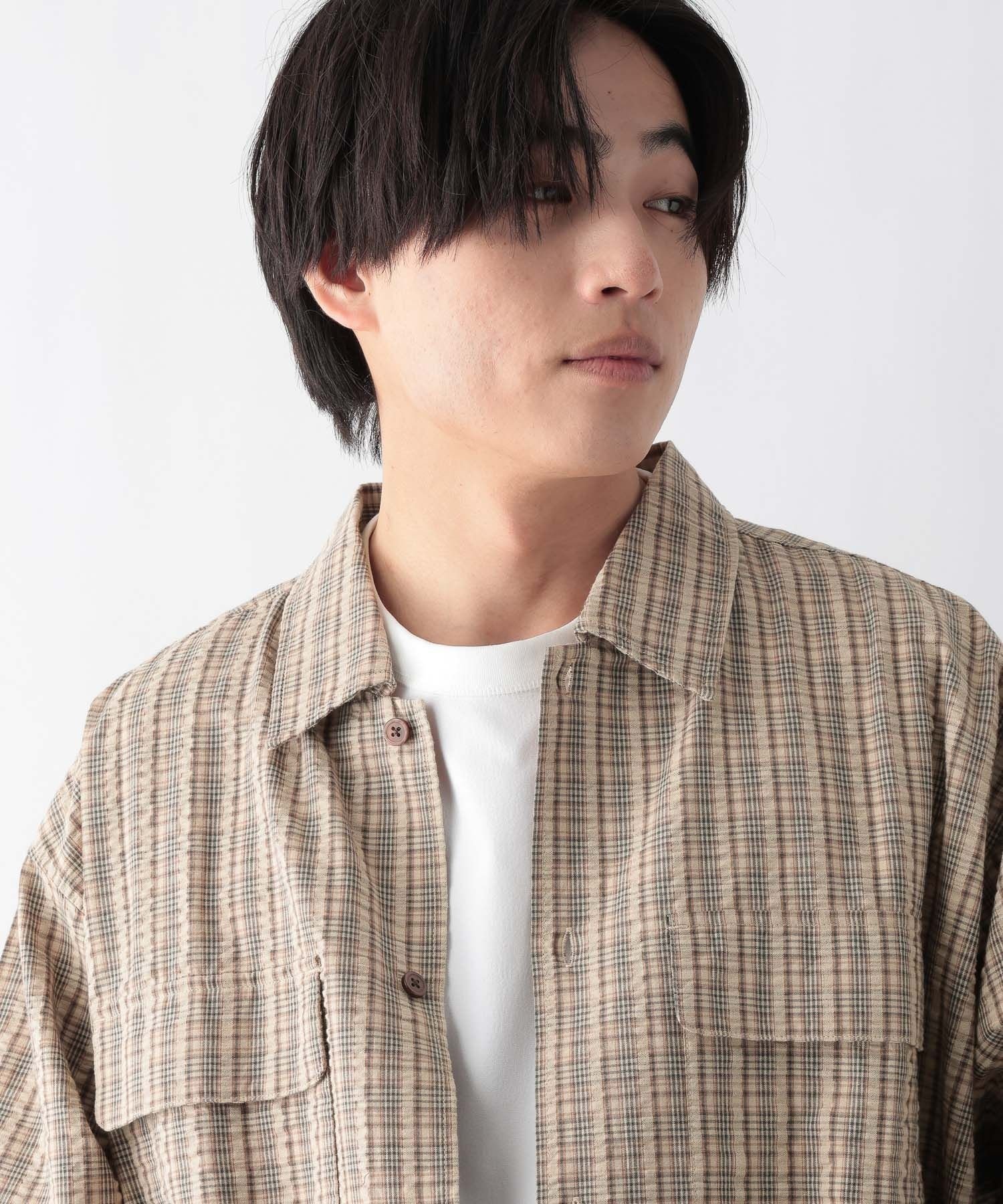 【グローバルワーク/GLOBAL WORK / MEN】のサッカーチェックシャツ/長袖/732033 人気、トレンドファッション・服の通販 founy(ファニー) 　ファッション　Fashion　メンズファッション　Fashion for Men　おすすめ　Recommended / Our Picks　サッカー　Seersucker, Summer Fabric　ショート　Short, Short Length　チェック　Check, Plaid, Tartan　トレンド　Trend, Trending Now　ボックス　Boxy, Box Shape　夏　Summer　長袖　Long Sleeve, Full Sleeve　 other-1|ID: prp329100004962585 ipo3291000000037229707