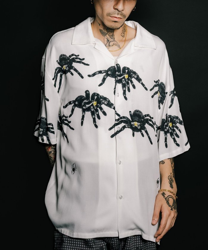 【サブサエティ/Subciety / MEN】のTarantula shirt インテリア・キッズ・メンズ・レディースファッション・服の通販 founy(ファニー) https://founy.com/ ファッション Fashion メンズファッション Fashion for Men ツイル Twist, Twisted Detail プリント Print, Printed Pattern 人気 Popular, Best Seller 再入荷 Restock / Back in Stock |ID: prp329100004962624 ipo3291000000037229895