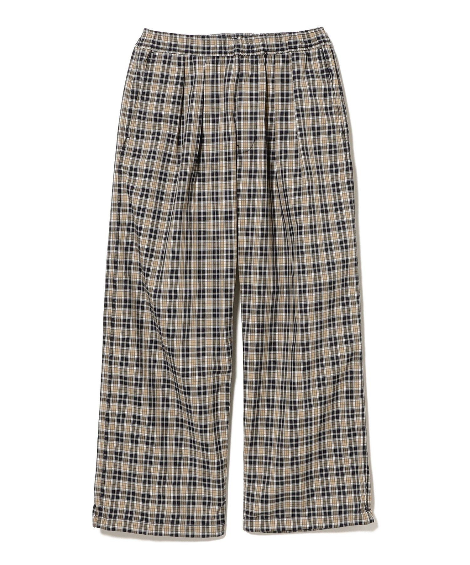 【ビームス/BEAMS / MEN】のチェック ワイド イージーパンツ【ワイドストレートフィット】 人気、トレンドファッション・服の通販 founy(ファニー) 　ファッション　Fashion　メンズファッション　Fashion for Men　ボトムス　Bottoms　おすすめ　Recommended / Our Picks　スタイリッシュ　Stylish, Fashionable　ストレッチ　Stretch, Stretchy Fabric　スピンドル　Spindle, Drawcord　チェック　Check, Plaid, Tartan　ポケット　Pocket, Pocket Detail　リラックス　Relax, Relaxed Fit　ワイド　Wide, Wide Fit　 other-1|ID: prp329100004962663 ipo3291000000037230075