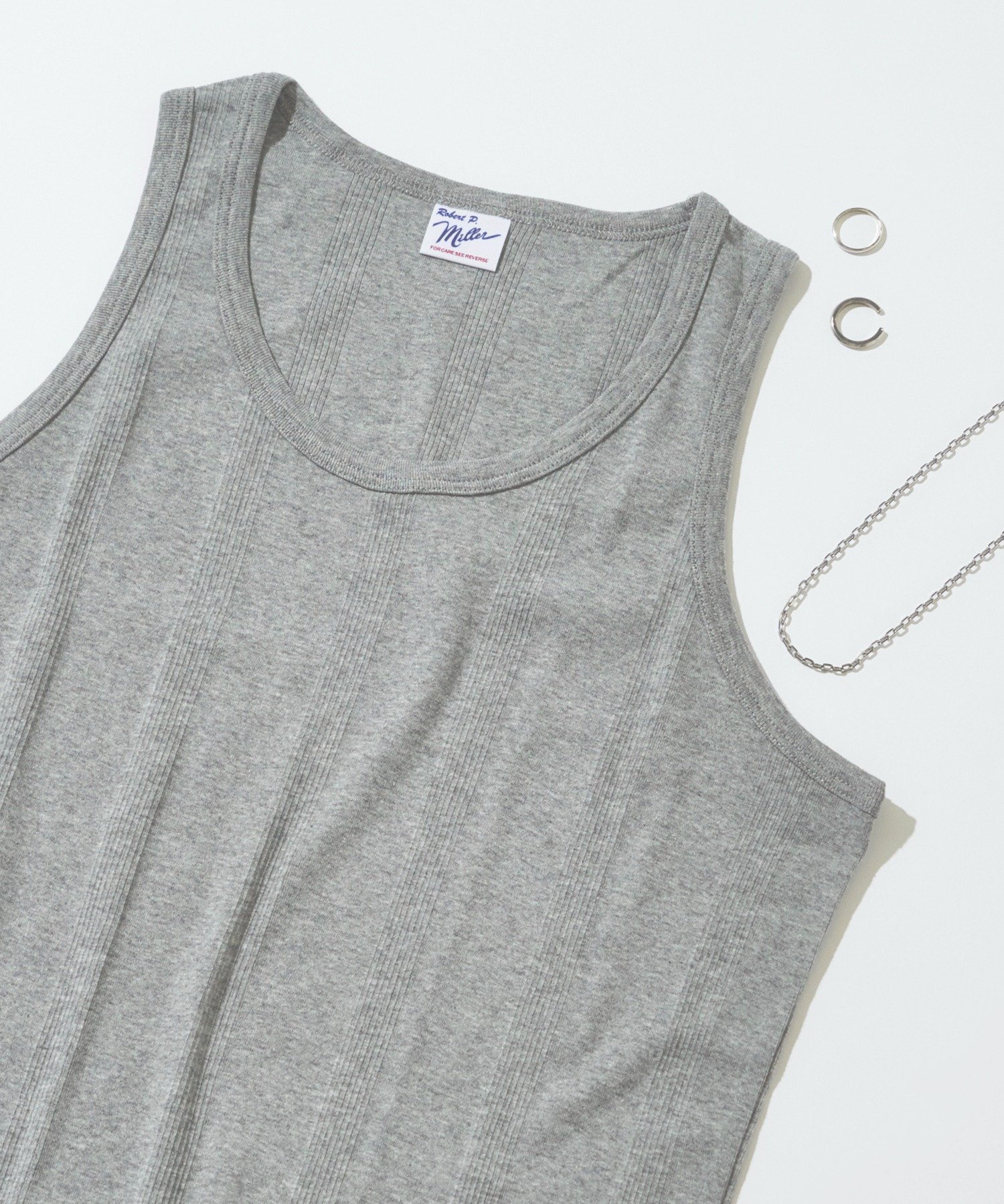 【セットアップセブン/SETUP7】のRobert P.Miller/パネルリブタンクトップ 140C インテリア・キッズ・メンズ・レディースファッション・服の通販 founy(ファニー) 　ファッション　Fashion　レディースファッション　Fashion for Women　厚底　Platform Shoes　カットソー　Cut and Sewn Top　シンプル　Simple, Minimal　スキニー　Skinny, Slim Fit　スニーカー　Sneakers, Trainers　スラックス　Slacks, Dress Pants　タンク　Tank Top, Sleeveless Top　デニム　Denim, Jeans Material　定番　Standard, Basic Item　フィット　Fit, Slim Fit　ワイド　Wide, Wide Fit　再入荷　Restock / Back in Stock　エレガント 上品　Elegant　GRY|ID: prp329100004962671 ipo3291000000037230123