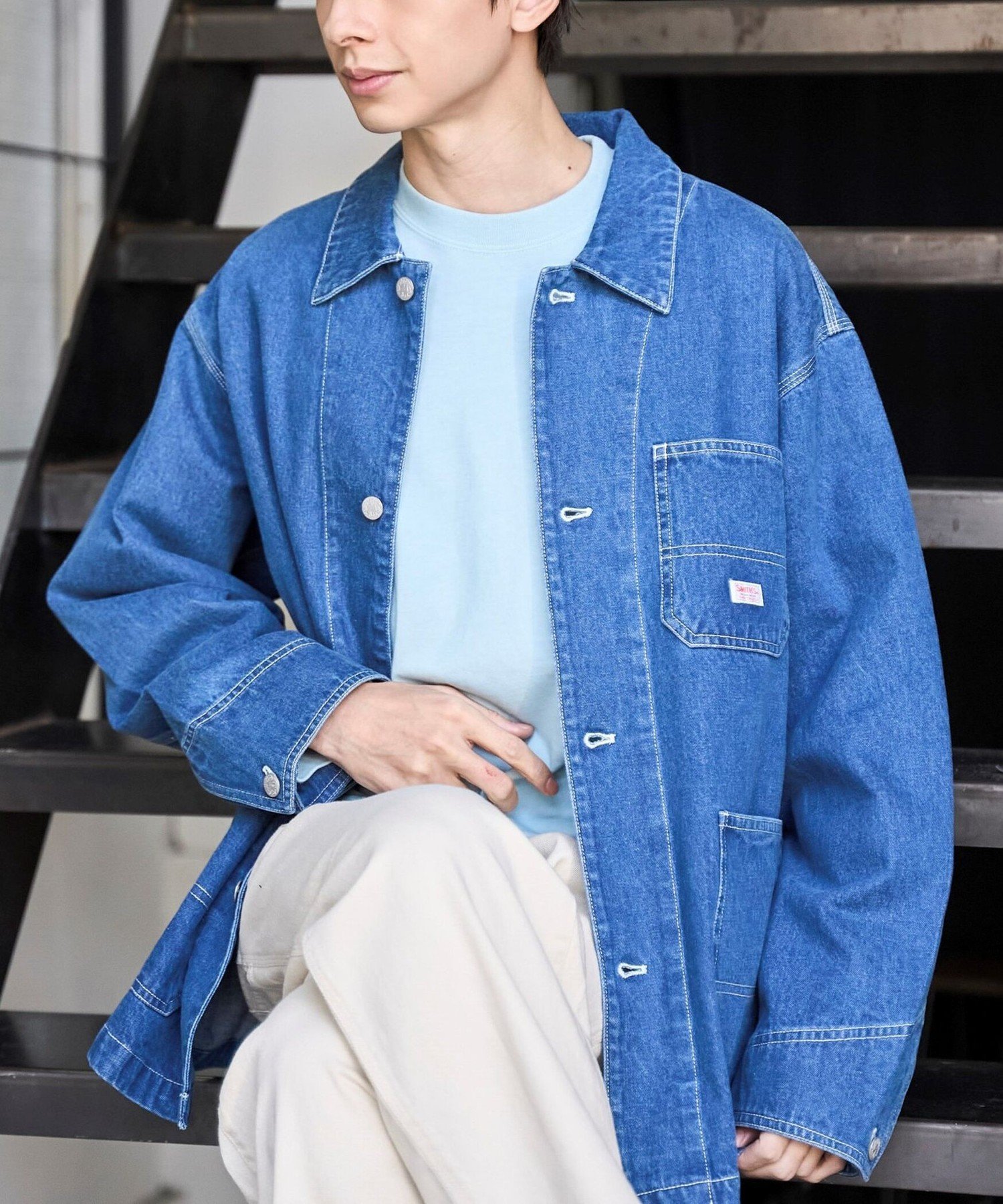 【コーエン メン/COEN / MEN】のSMITH S(スミス)別注ワークジャケット インテリア・キッズ・メンズ・レディースファッション・服の通販 founy(ファニー) 　ファッション　Fashion　メンズファッション　Fashion for Men　アメリカン　American Style　ヴィンテージ　Vintage Style　春　Spring　ジャケット　Jacket, Outerwear　デニム　Denim, Jeans Material　ニューヨーク　New York, NYC Style　人気　Popular, Best Seller　ベーシック　Basic, Essential　別注　Limited Edition, Custom Order　ワーク　Workwear, Utility Style　おすすめ　Recommended / Our Picks　COBALT|ID: prp329100004962702 ipo3291000000037230300