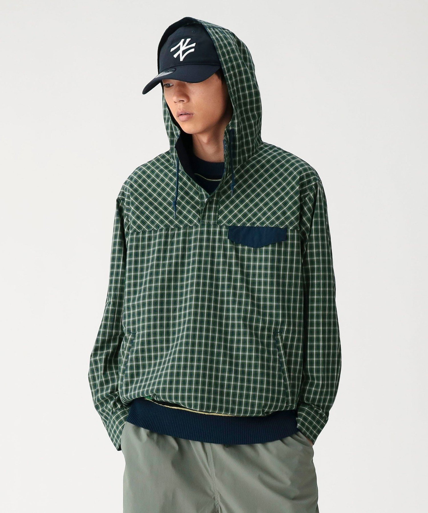 【ビームス/BEAMS / MEN】のCheck Pullover Anorack インテリア・キッズ・メンズ・レディースファッション・服の通販 founy(ファニー) 　ファッション　Fashion　メンズファッション　Fashion for Men　カフス　Cuff Design　スタイリッシュ　Stylish, Fashionable　チェック　Check, Plaid, Tartan　ドローコード　Drawcord, Drawstring Cord　バランス　Balance, Style Balance　フィット　Fit, Slim Fit　フロント　Front, Front Design　ポケット　Pocket, Pocket Detail　ワイド　Wide, Wide Fit　BLACK_WATCH|ID: prp329100004962733 ipo3291000000037230416
