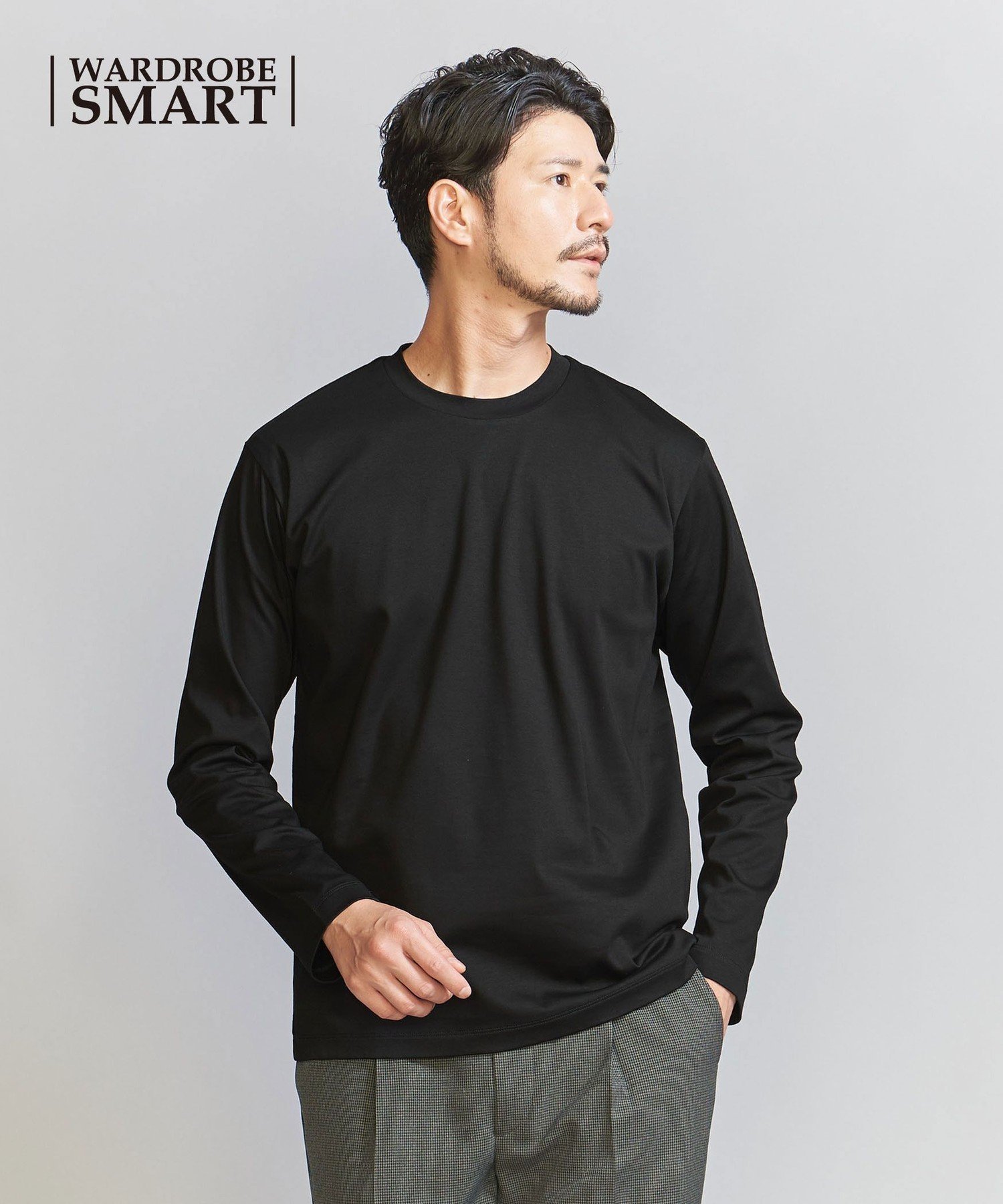 【ビューティ&ユース ユナイテッドアローズ/BEAUTY&YOUTH / UNITED ARROWS / MEN】の【WEB限定 WARDROBE SMART】NORITAKE クルーネック スマートフィット カットソー インテリア・キッズ・メンズ・レディースファッション・服の通販 founy(ファニー) 　ファッション　Fashion　メンズファッション　Fashion for Men　トップス・カットソー　Cut & Sew Tops　カットソー　Cut and Sewn Top　シンプル　Simple, Minimal　ジャケット　Jacket, Outerwear　スマート　Smart, Elegant　スリム　Slim, Slim Fit　スーツ　Suit, Formalwear　ファブリック　Fabric, Textile　フィット　Fit, Slim Fit　ラウンド　Round, Round Neck　おすすめ　Recommended / Our Picks　日本製　Made In Japan　BLACK|ID: prp329100004962735 ipo3291000000037230431