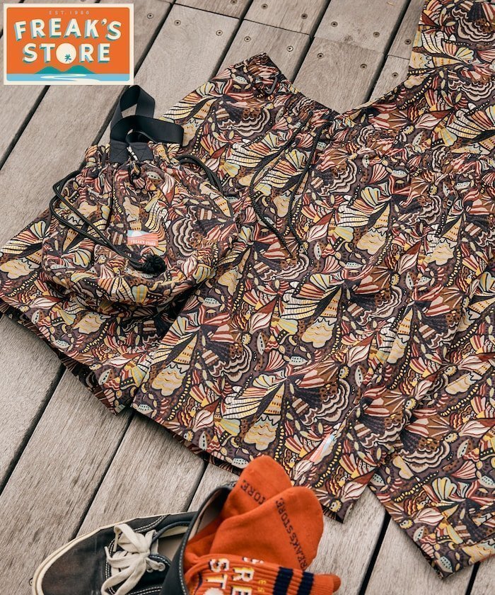 【フリークスストア/FREAK'S STORE】の【FREAK S STORE for BEACH FES】 リラックスフィット 撥水 リサイクルナイロン イージーショーツ/バッグ付き インテリア・キッズ・メンズ・レディースファッション・服の通販 founy(ファニー) 　ファッション　Fashion　メンズファッション　Fashion for Men　バッグ　Bags　巾着　Drawstring Bag, Kinchaku　軽量　Lightweight, Ultra Light　サンダル　Sandals, Summer Shoes　ショーツ　Shorts, Short Pants　シンプル　Simple, Minimal　センター　Center, Center Line　ビーチ　Beach, Seaside　フィット　Fit, Slim Fit　プリント　Print, Printed Pattern　ポケット　Pocket, Pocket Detail　半袖　Short Sleeve, Half Sleeve　メッシュ　Mesh, Net Fabric　リラックス　Relax, Relaxed Fit　レオパード　Leopard, Animal Print　S/S・春夏　SS, Spring/Summer, Warm Season　おすすめ　Recommended / Our Picks　夏　Summer　2026年　2026　2026春夏・S/S　Spring/Summer 2026 SS26　その他/柄1|ID: prp329100004962745 ipo3291000000037230496