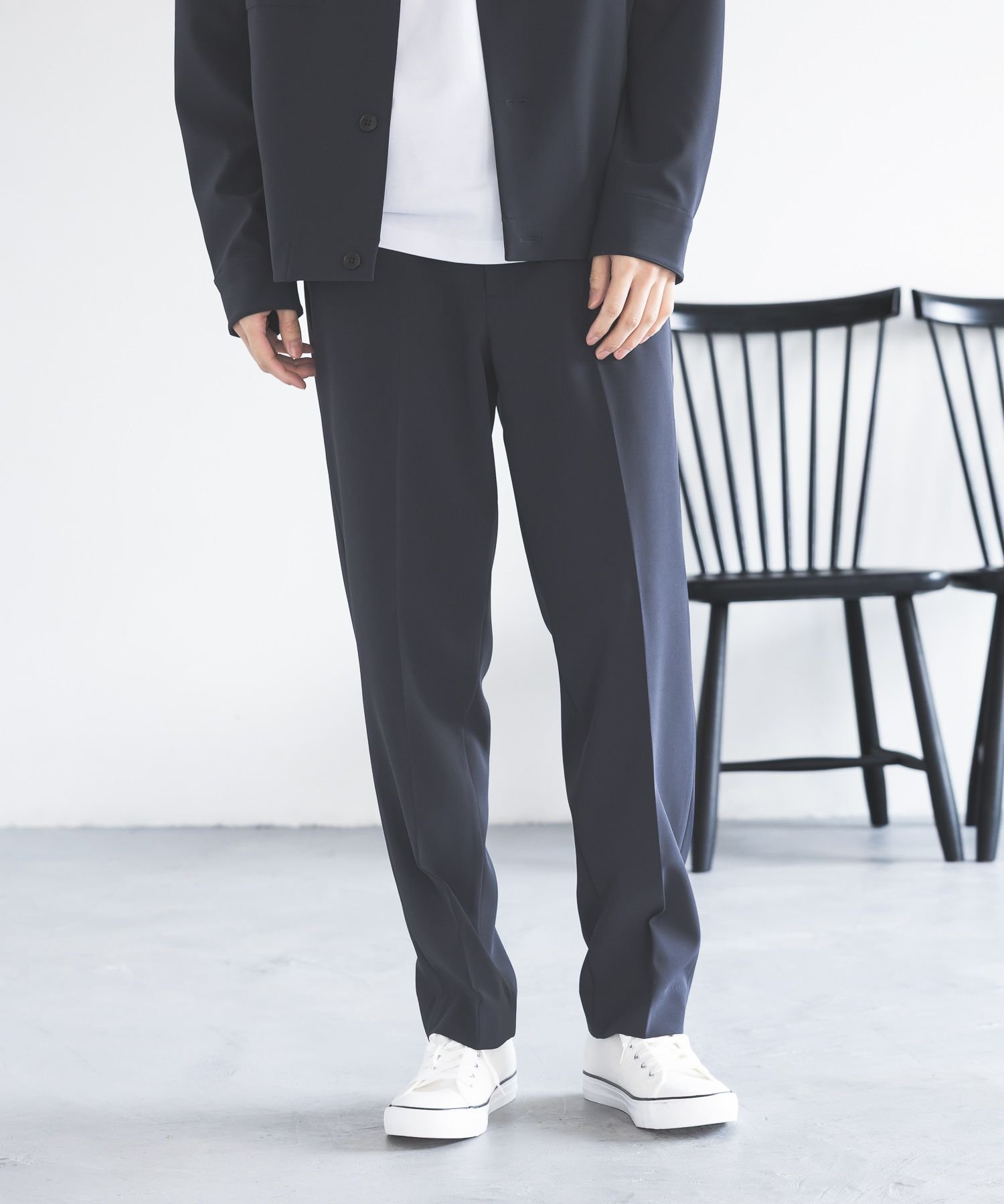 【グローバルワーク/GLOBAL WORK / MEN】のアーバンスラックス/Wクロス/612407 インテリア・キッズ・メンズ・レディースファッション・服の通販 founy(ファニー) 　ファッション　Fashion　メンズファッション　Fashion for Men　おすすめ　Recommended / Our Picks　ストレッチ　Stretch, Stretchy Fabric　スラックス　Slacks, Dress Pants　スリム　Slim, Slim Fit　セットアップ　Set-Up, Coordinated Outfit　ドローコード　Drawcord, Drawstring Cord　ネイビー88|ID: prp329100004962785 ipo3291000000037230669