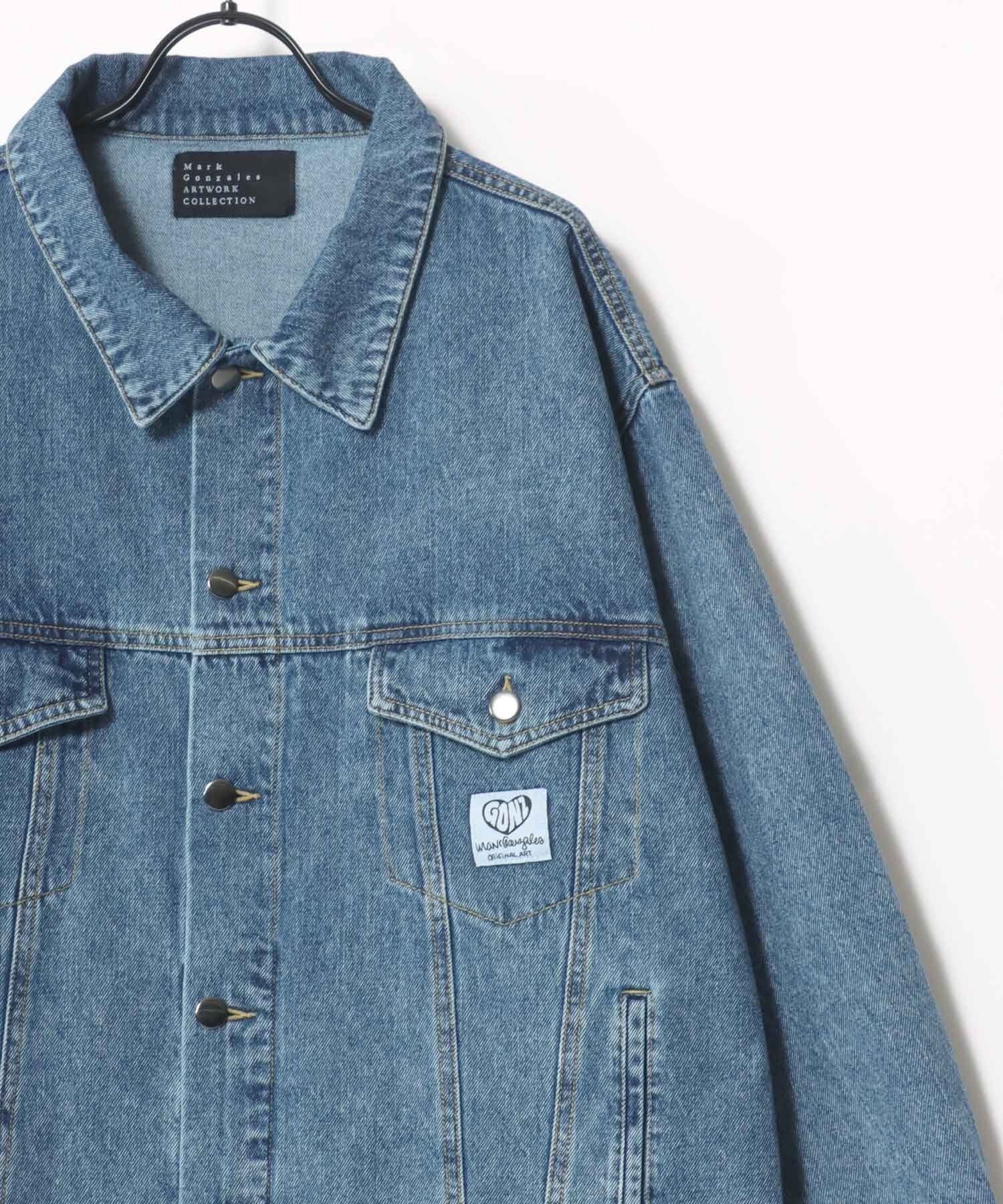 【ラザル/LAZAR / MEN】のマークゴンザレス 別注 オーバーサイズ デニムジャケット Gジャン ブルゾン レディース メンズ ユニセックス インテリア・キッズ・メンズ・レディースファッション・服の通販 founy(ファニー) 　ファッション　Fashion　メンズファッション　Fashion for Men　カーゴパンツ　Cargo Pants, Utility Pants　カーディガン　Cardigan, Knitwear　キャップ　Cap, Baseball Cap　キャラクター　Character, Licensed Characters　キルティング　Quilted, Quilting　ショート　Short, Short Length　ジャケット　Jacket, Outerwear　ストライプ　Stripe, Striped Pattern　スニーカー　Sneakers, Trainers　スポーツ　Sports, Activewear　スラックス　Slacks, Dress Pants　セットアップ　Set-Up, Coordinated Outfit　センター　Center, Center Line　セーター　Sweater, Knitwear　ダウン　Down, Puffer　デニム　Denim, Jeans Material　トレンド　Trend, Trending Now　定番　Standard, Basic Item　人気　Popular, Best Seller　パーカー　Hoodie, Parka　ビッグ　Big, Oversized　フレア　Flare, Flared　フロント　Front, Front Design　ブルゾン　Blouson, Bomber Jacket　ベスト　Vest, Waistcoat　ベーシック　Basic, Essential　別注　Limited Edition, Custom Order　ミリタリー　Military, Army Style　ブルー|ID: prp329100004962791 ipo3291000000037230697