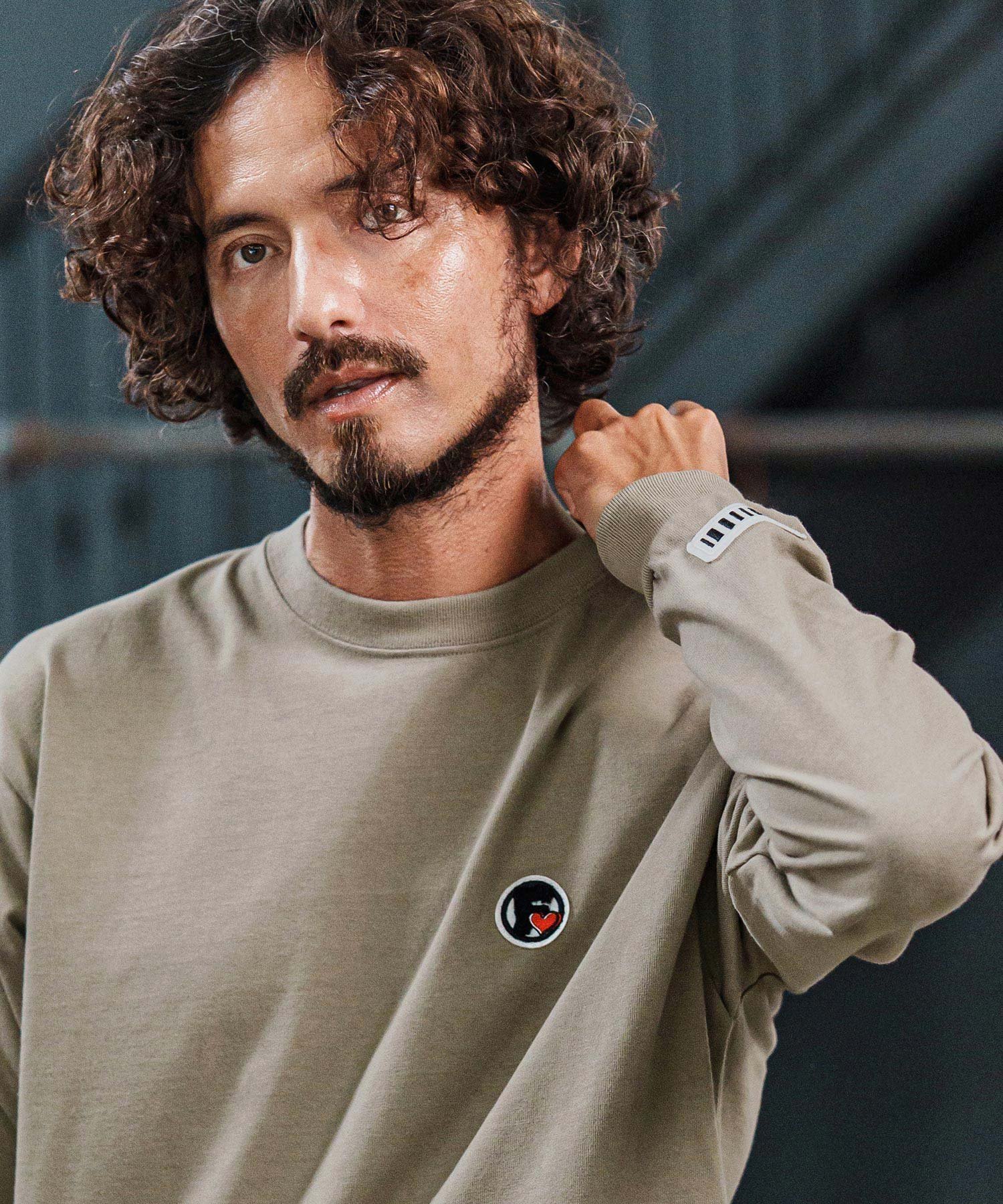 【カンビオ/CAMBIO / MEN】のmlt5394-Logo Patch American Cotton Long Sleeve Tee ロングスリーブカットソー インテリア・キッズ・メンズ・レディースファッション・服の通販 founy(ファニー) 　ファッション　Fashion　メンズファッション　Fashion for Men　トップス・カットソー　Cut & Sew Tops　dull sand|ID: prp329100004962797 ipo3291000000037230721