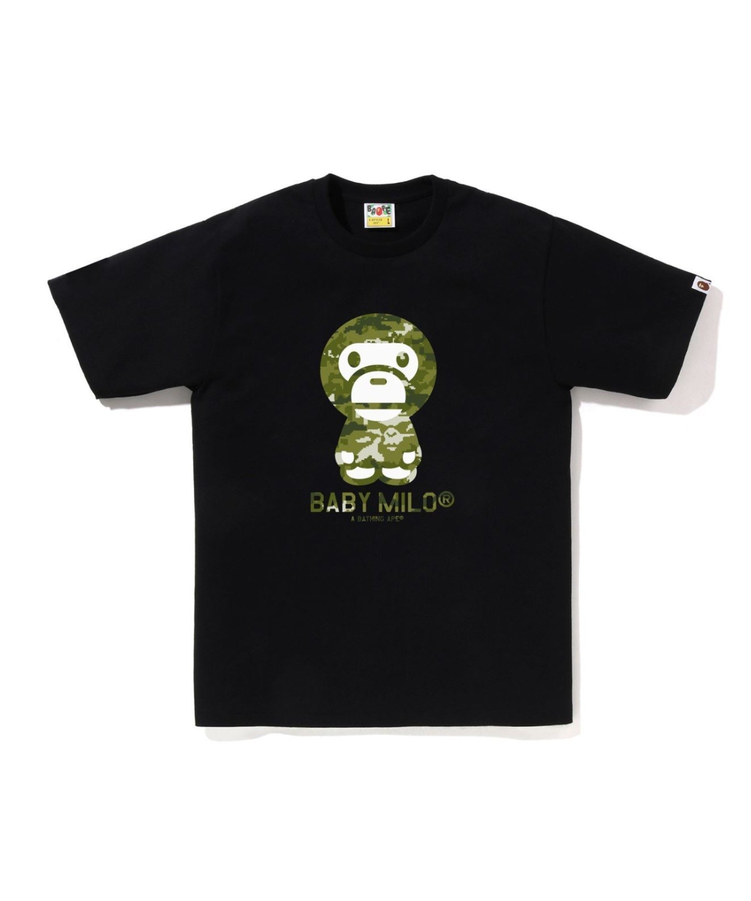【アベイシングエイプ/A BATHING APE / MEN】のMULTI PIXEL CAMO BABY MILO TEE 人気、トレンドファッション・服の通販 founy(ファニー) 　ファッション　Fashion　メンズファッション　Fashion for Men　インナー　Innerwear　ショート　Short, Short Length　スリーブ　Sleeve, Long Sleeve / Short Sleeve　フロント　Front, Front Design　プリント　Print, Printed Pattern　モチーフ　Motif, Design Theme　ラバー　Rubber, Rubber Sole　 other-1|ID: prp329100004962801 ipo3291000000037230732