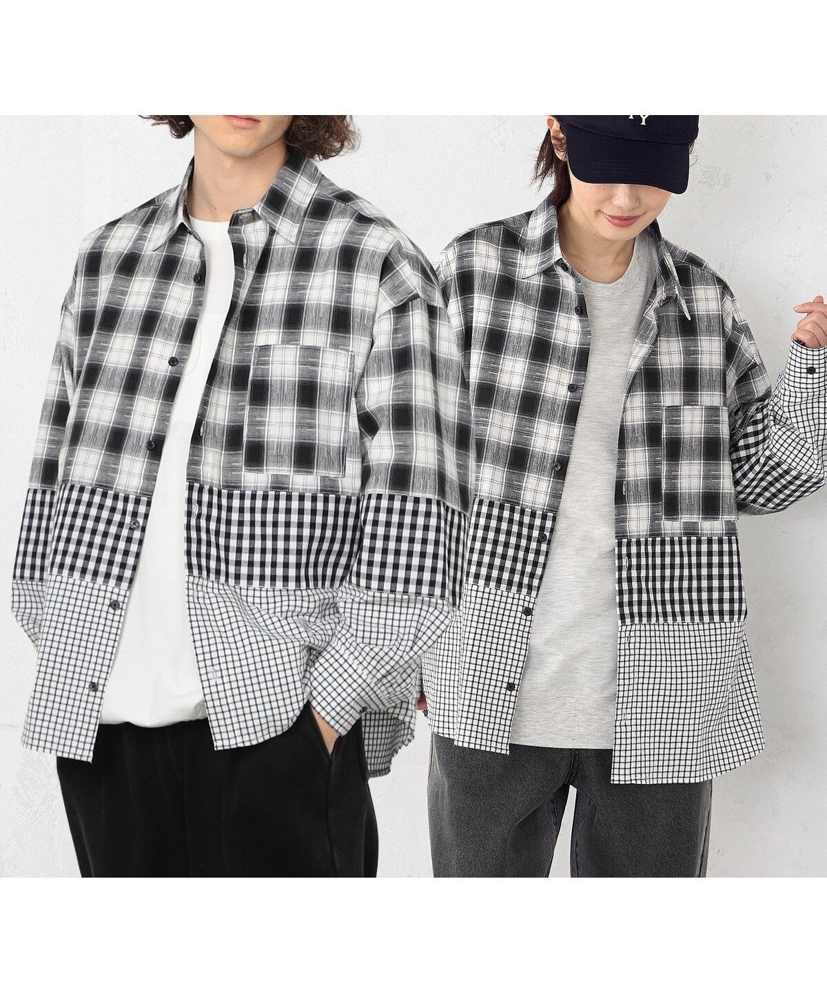 【コムサイズム/COMME CA ISM / MEN】の切り替えチェックシャツ インテリア・キッズ・メンズ・レディースファッション・服の通販 founy(ファニー) 　ファッション　Fashion　メンズファッション　Fashion for Men　おすすめ　Recommended / Our Picks　カットソー　Cut and Sewn Top　スペシャル　Special, Limited Edition　チェック　Check, Plaid, Tartan　リラックス　Relax, Relaxed Fit　ホワイト|ID: prp329100004962809 ipo3291000000037230763