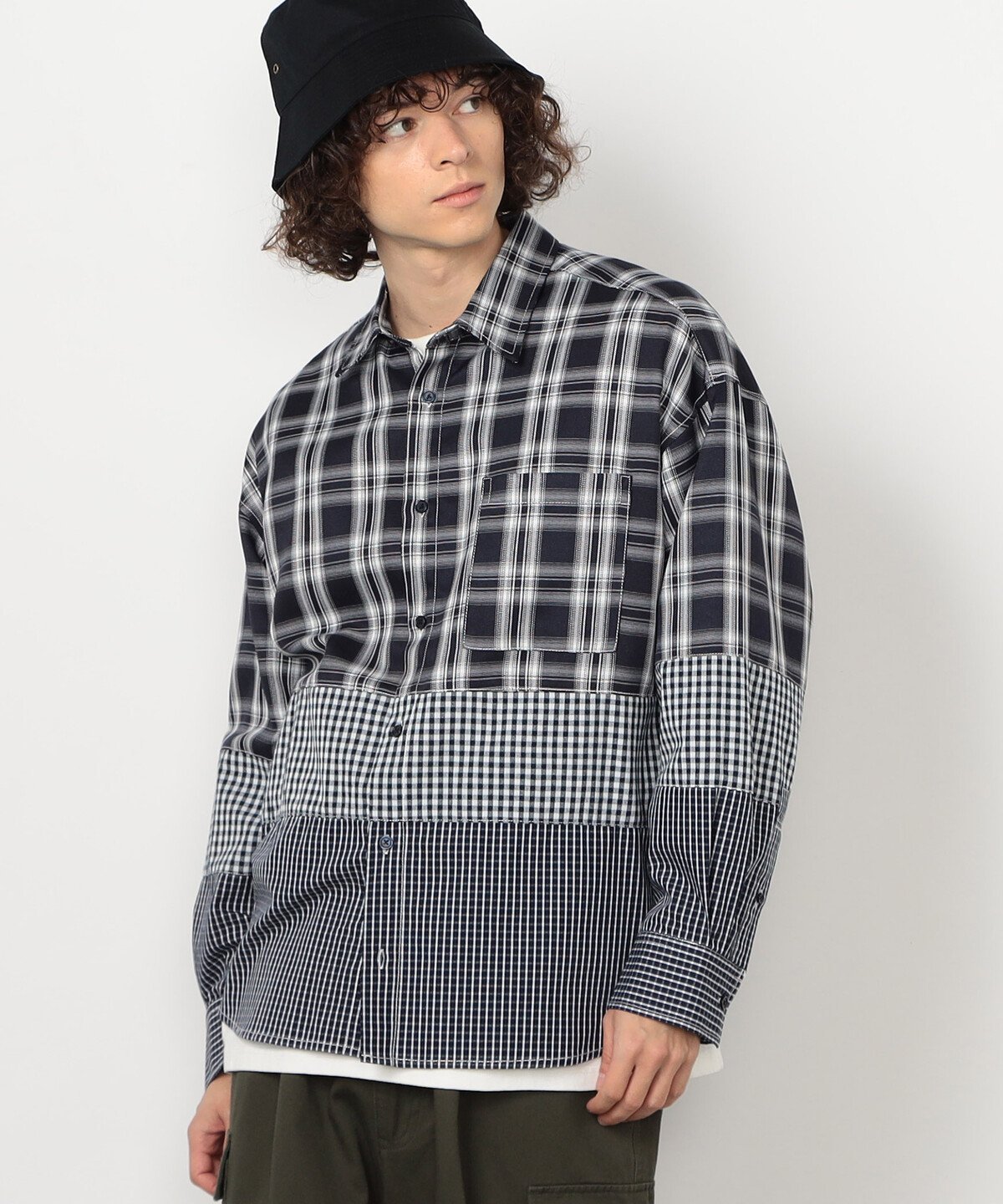 【コムサイズム/COMME CA ISM / MEN】の切り替えチェックシャツ インテリア・キッズ・メンズ・レディースファッション・服の通販 founy(ファニー) 　ファッション　Fashion　メンズファッション　Fashion for Men　おすすめ　Recommended / Our Picks　カットソー　Cut and Sewn Top　スペシャル　Special, Limited Edition　チェック　Check, Plaid, Tartan　リラックス　Relax, Relaxed Fit　ネイビー|ID: prp329100004962809 ipo3291000000037230764