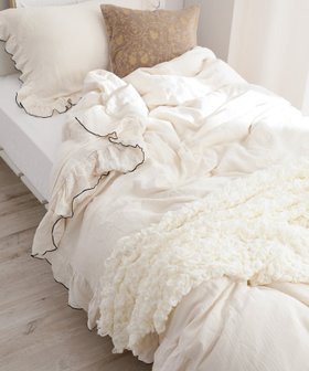 【フランフラン/Francfranc / MEN】のフリル ガーゼ 掛け布団カバー シングル アイボリー*ブラック 人気、トレンドファッション・服の通販 founy(ファニー) ファッション Fashion メンズファッション Fashion for Men シンプル Simple, Minimal フリル Frill, Ruffle |ID:prp329100004962810