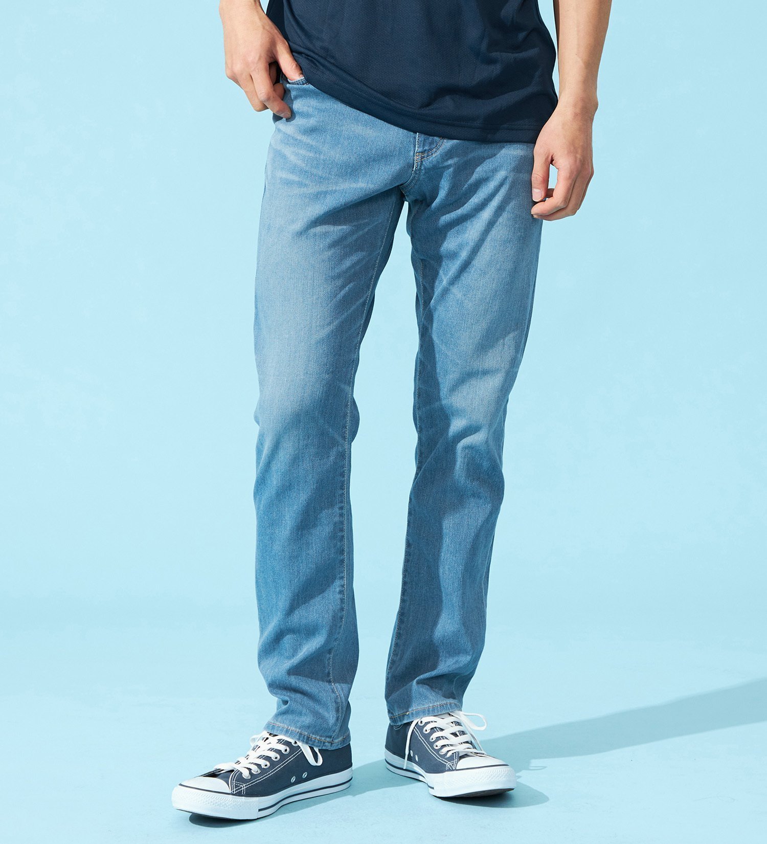 【エドウィン オンラインモール/EDWIN ONLINE MALL / MEN】のEDWIN 【夏用】ジャージーズ COOL ストレート ジーンズ デニムパンツ ストレッチ 麻 ドライタッチ【涼】 インテリア・キッズ・メンズ・レディースファッション・服の通販 founy(ファニー) 　ファッション　Fashion　メンズファッション　Fashion for Men　ボトムス　Bottoms　デニムパンツ・ジーンズ　Denim Pants　ジーンズ　Jeans, Denim Pants　ストレッチ　Stretch, Stretchy Fabric　ストレート　Straight, Straight Cut　デニム　Denim, Jeans Material　フィット　Fit, Slim Fit　レギュラー　Regular, Standard Fit　夏　Summer　定番　Standard, Basic Item　軽量　Lightweight, Ultra Light　淡色ブルー|ID: prp329100004962816 ipo3291000000037230801