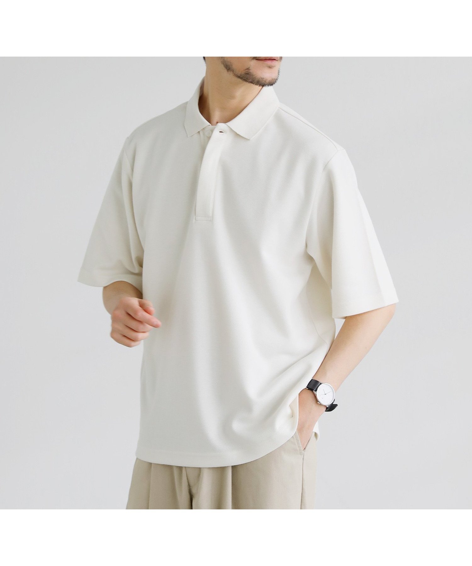 【ザ カジュアル/THE CASUAL / MEN】の抗菌防臭&接触冷感ダブルフェイス半袖鹿の子ポロシャツ インテリア・キッズ・メンズ・レディースファッション・服の通販 founy(ファニー) 　ファッション　Fashion　メンズファッション　Fashion for Men　インナー　Innerwear　抗菌　Antibacterial, Bacteria-Resistant　鹿の子　Piqué, Kanoko Fabric　スキッパー　Skipper, Open Collar　ダブル　Double, Double-Breasted　ビッグ　Big, Oversized　フェイス　Face, Facial Design　ポロシャツ　Polo Shirt, Collared Tee　半袖　Short Sleeve, Half Sleeve　リラックス　Relax, Relaxed Fit　ルーズ　Loose, Oversized　ワイド　Wide, Wide Fit　エレガント 上品　Elegant　ホワイト|ID: prp329100004962835 ipo3291000000037230868