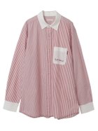 【ピンクハウス/PINK HOUSE / MEN】のロゴワンポイント刺繍入りシャツブラウス ストライプアカ|ID: prp329100004962904 ipo3291000000037231216
