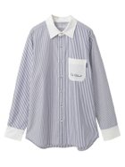 【ピンクハウス/PINK HOUSE / MEN】のロゴワンポイント刺繍入りシャツブラウス ストライプブルー|ID: prp329100004962904 ipo3291000000037231219