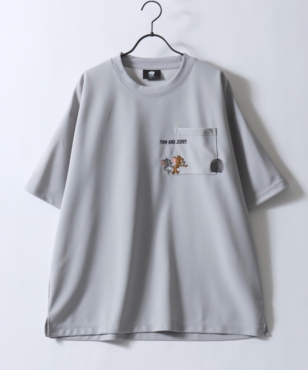 【シトリー/SITRY】のTom&Jerry トムとジェリー Tシャツ メンズ アムンゼン オーバーサイズ ワンポイント刺繍 ポケット 半袖 ティーシャツ レディース ユニセックス インテリア・キッズ・メンズ・レディースファッション・服の通販 founy(ファニー) 　ファッション　Fashion　レディースファッション　Fashion for Women　トップス・カットソー　Cut & Sew Tops　シャツ・ブラウス・オフィスカジュアル　Elegant Blouses & Button-Ups　ロングTシャツ・Tシャツ　Longline T-Shirts & Tees　カーゴパンツ　Cargo Pants, Utility Pants　キャップ　Cap, Baseball Cap　キャラクター　Character, Licensed Characters　吸水　Absorbent, Quick-Dry　シンプル　Simple, Minimal　ジョーゼット　Georgette, Semi-Sheer Fabric　デニム　Denim, Jeans Material　トレンド　Trend, Trending Now　ネコ　Cat, Feline Motif　人気　Popular, Best Seller　ビッグ　Big, Oversized　ファブリック　Fabric, Textile　ポケット　Pocket, Pocket Detail　半袖　Short Sleeve, Half Sleeve　メンズ　Men's, Menswear　ワイド　Wide, Wide Fit　ワンポイント　One Point, Statement Accent　再入荷　Restock / Back in Stock　プチプライス・低価格　Affordable / Budget Price　おすすめ　Recommended / Our Picks　ライトグレー|ID: prp329100004962913 ipo3291000000037231288