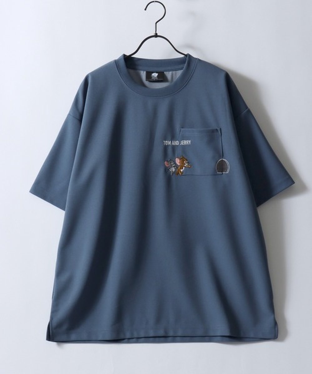 【シトリー/SITRY】のTom&Jerry トムとジェリー Tシャツ メンズ アムンゼン オーバーサイズ ワンポイント刺繍 ポケット 半袖 ティーシャツ レディース ユニセックス インテリア・キッズ・メンズ・レディースファッション・服の通販 founy(ファニー) 　ファッション　Fashion　レディースファッション　Fashion for Women　トップス・カットソー　Cut & Sew Tops　シャツ・ブラウス・オフィスカジュアル　Elegant Blouses & Button-Ups　ロングTシャツ・Tシャツ　Longline T-Shirts & Tees　カーゴパンツ　Cargo Pants, Utility Pants　キャップ　Cap, Baseball Cap　キャラクター　Character, Licensed Characters　吸水　Absorbent, Quick-Dry　シンプル　Simple, Minimal　ジョーゼット　Georgette, Semi-Sheer Fabric　デニム　Denim, Jeans Material　トレンド　Trend, Trending Now　ネコ　Cat, Feline Motif　人気　Popular, Best Seller　ビッグ　Big, Oversized　ファブリック　Fabric, Textile　ポケット　Pocket, Pocket Detail　半袖　Short Sleeve, Half Sleeve　メンズ　Men's, Menswear　ワイド　Wide, Wide Fit　ワンポイント　One Point, Statement Accent　再入荷　Restock / Back in Stock　プチプライス・低価格　Affordable / Budget Price　おすすめ　Recommended / Our Picks　ブルー|ID: prp329100004962913 ipo3291000000037231289